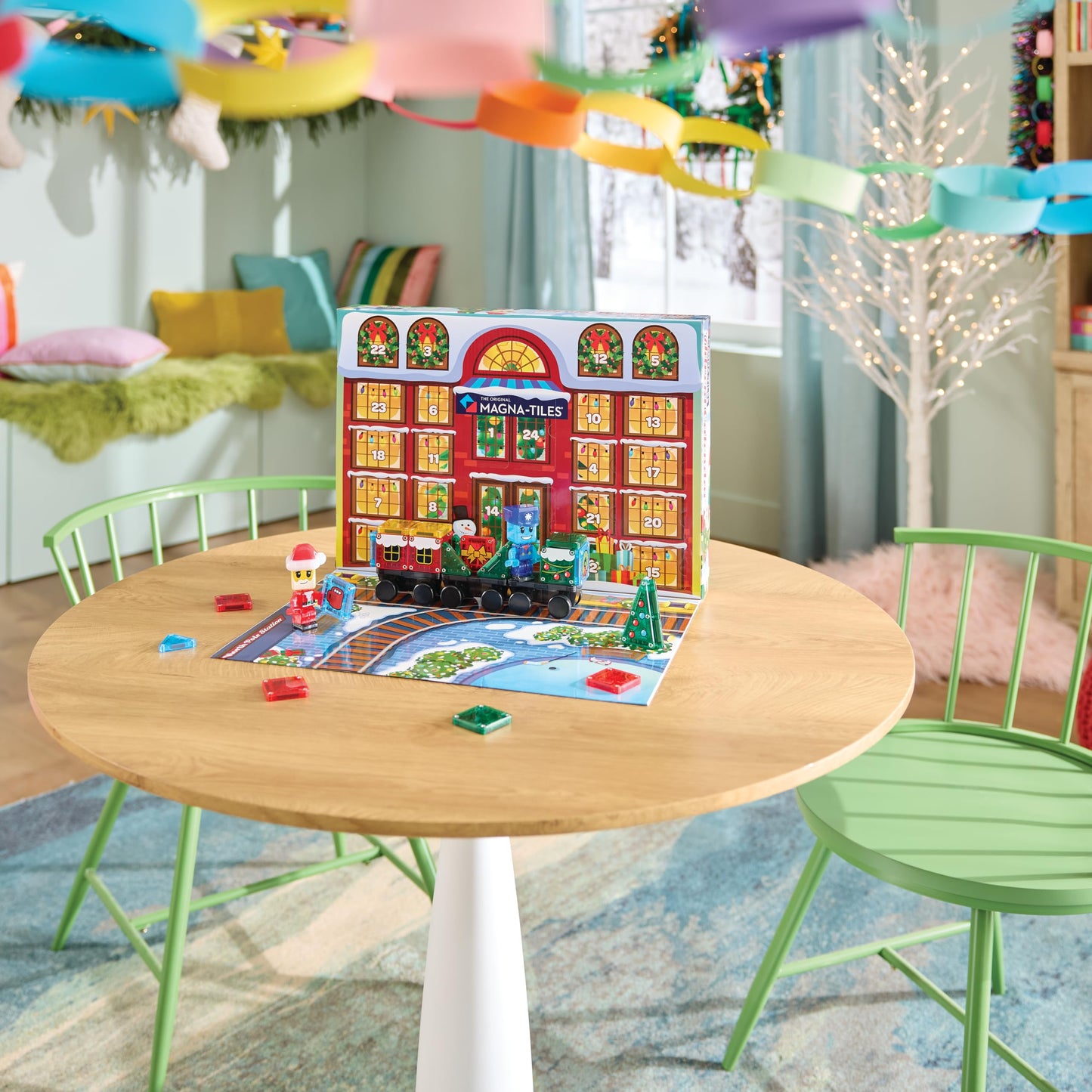 MAGNA-TILES microMAGS Advent Calendar 34-Piece Magnetic Construction Set, The Original Magnetic Building Brand