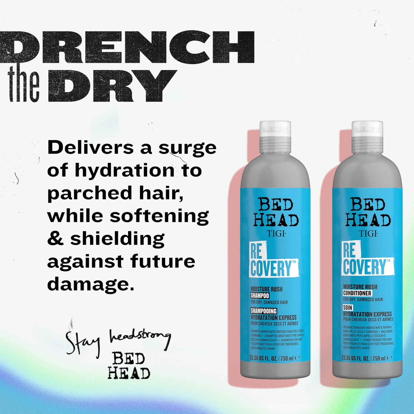 TIGI Bed Head Recovery Shampoo and Conditioner Set for Dry, Damaged Hair, 25.36 fl oz, 2 Count