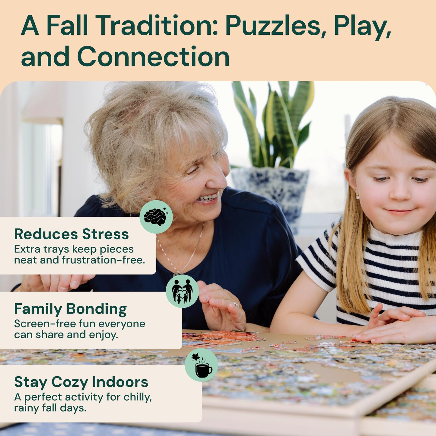 PlayVibe 1500-Piece Puzzle Board with Drawers & Cover – Portable Jigsaw Solve Station with Tray, Accessories & Raised Edges to Prevent Slipping