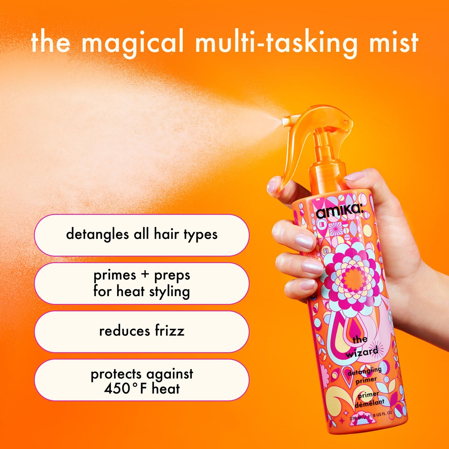 amika the wizard detangling hair primer, 60ml