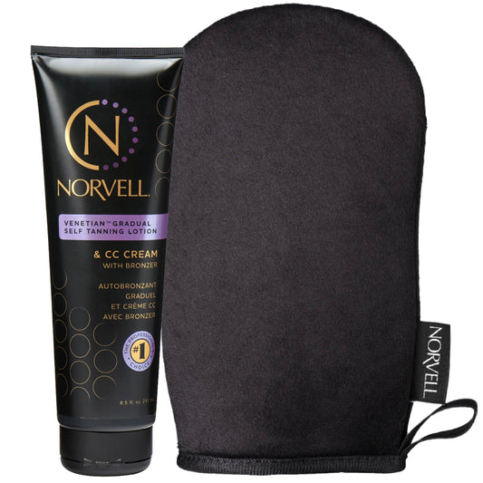 Norvell Tanning Bundle – Self Tan Extender Lotion 8.5 fl. oz & Streak-Free Applicator Mitt for Flawless, Moisturized Tan