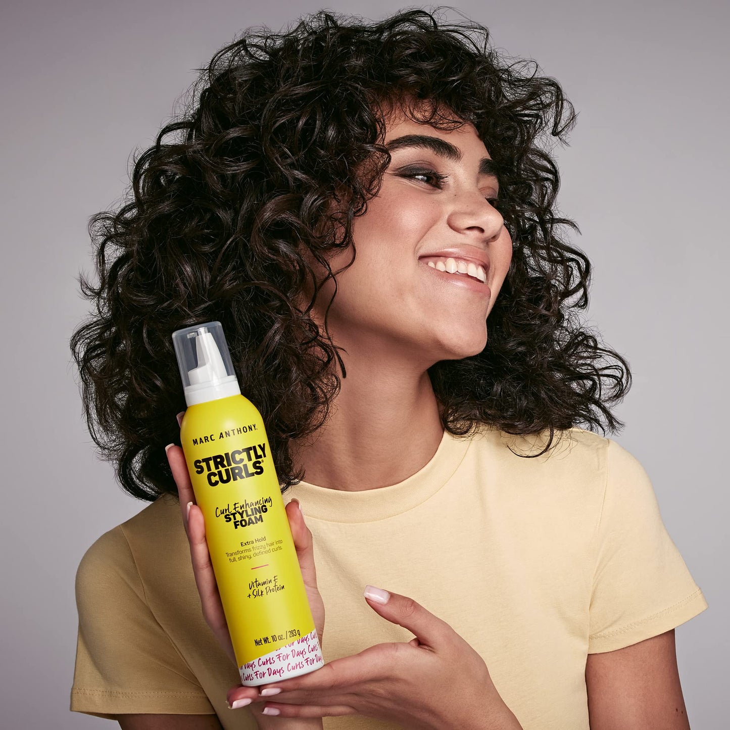 Marc Anthony Strictly Curls Styling Foam - Extra Hold Curl Enhancer with Vitamin E & Silk Proteins - Defines, Adds Shine & Fights Frizz, Sulfate-Free