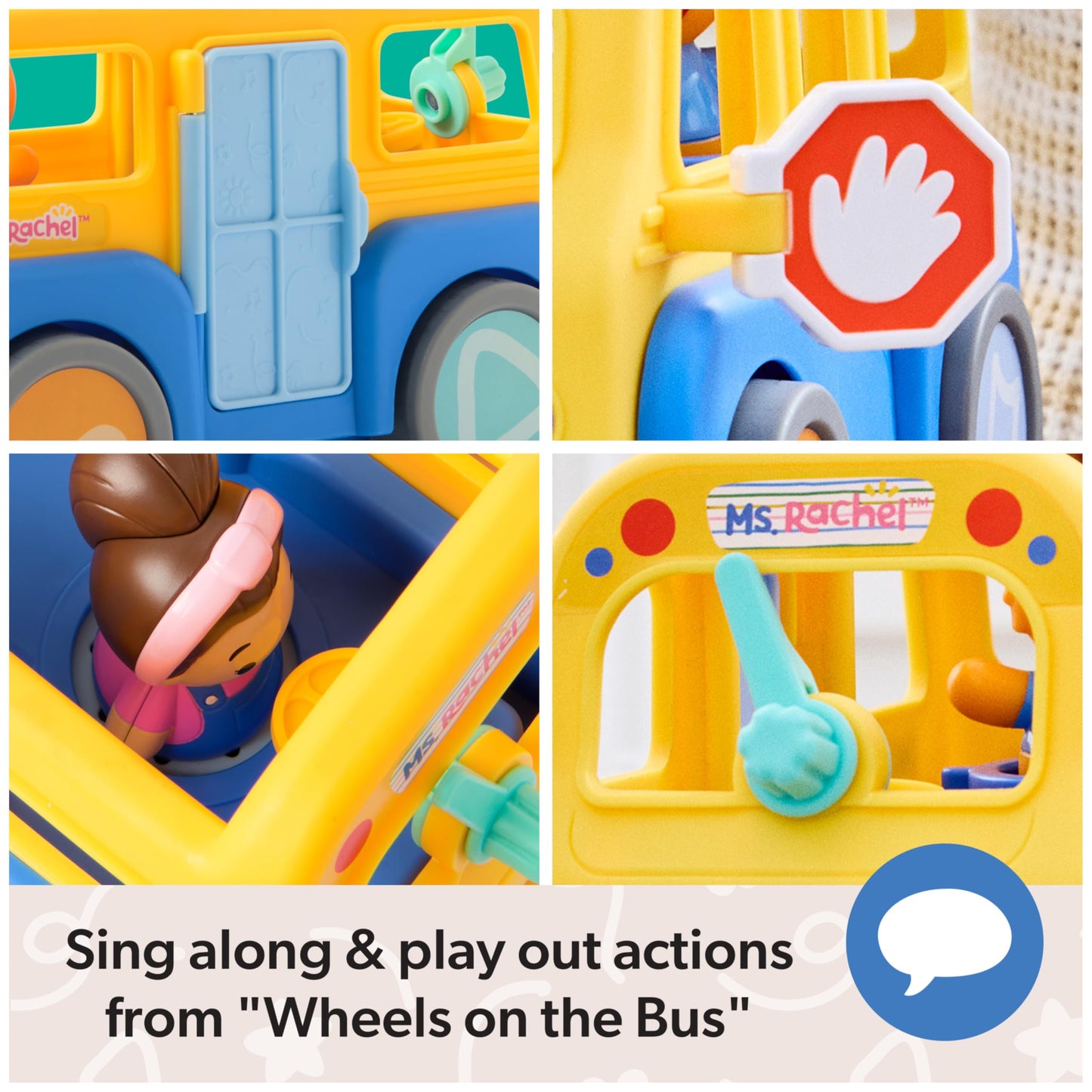 Ms. Rachel Official My First Learning Electronic School Bus with 2 Figures, Music & Sounds, Educational Toys & Toddler Toys for Girls & Boys Ages 1-3+