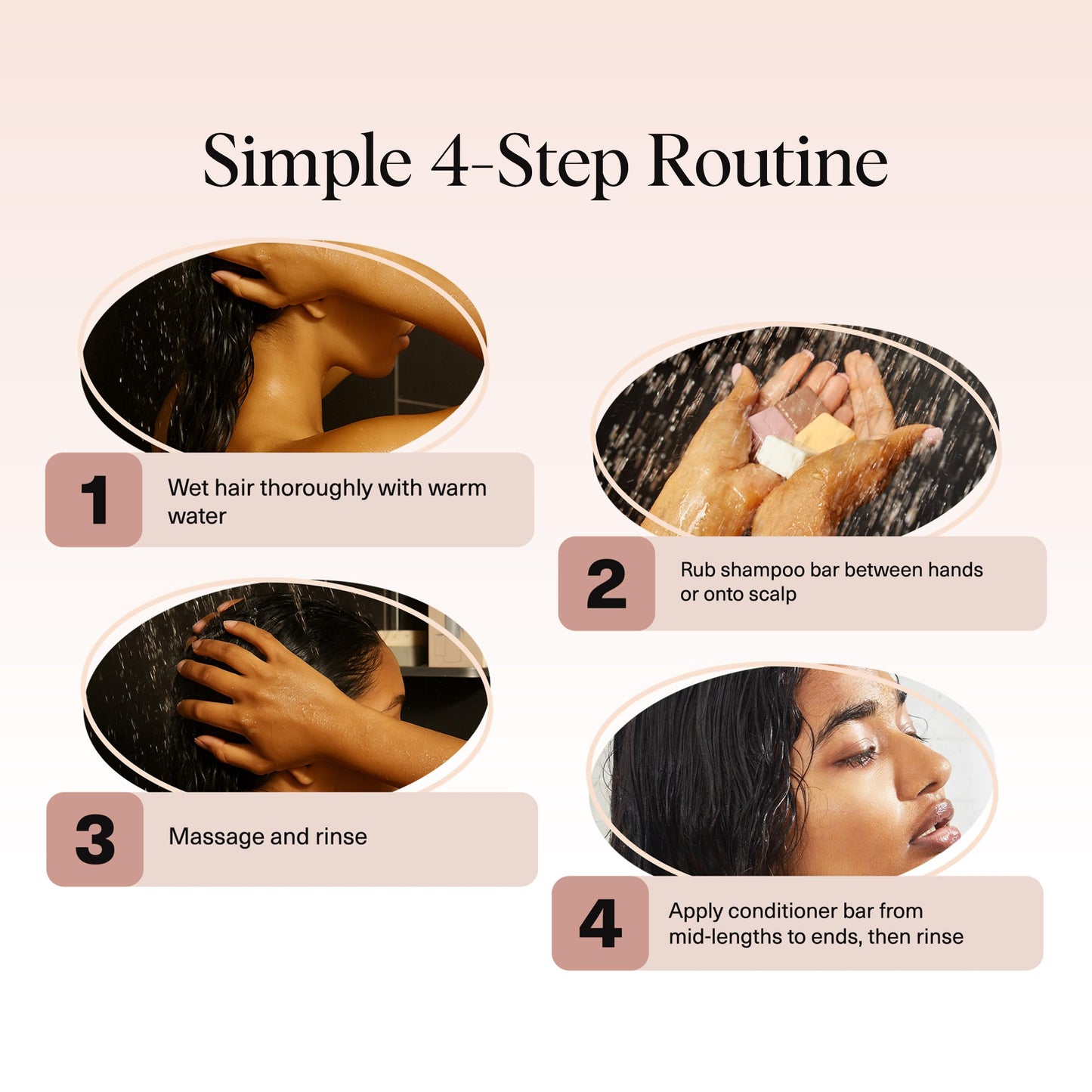 Kitsch Shampoo & Conditioner Bar Set – 4pc Sampler with Rice Water, Castor Oil & Coconut Oil – Bottle-Free Hair Care for Growth, Repair & Hydration