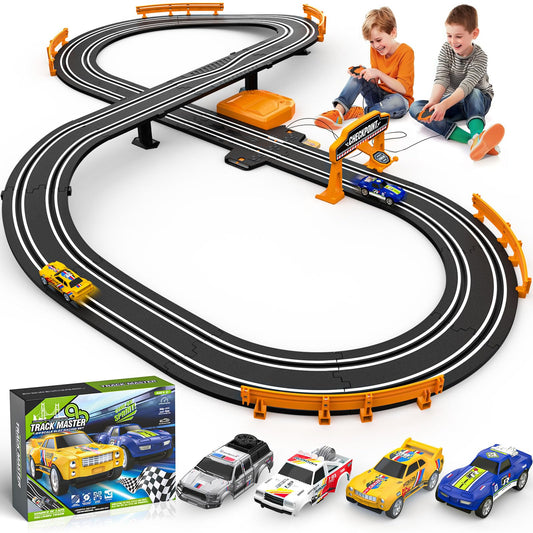 High-Speed Slot Car Race Track Set for Kids – 2 Cars, Dual Racing, Battery/Electric, Lap Counter, Toys for Boys & Girls Ages 4-12