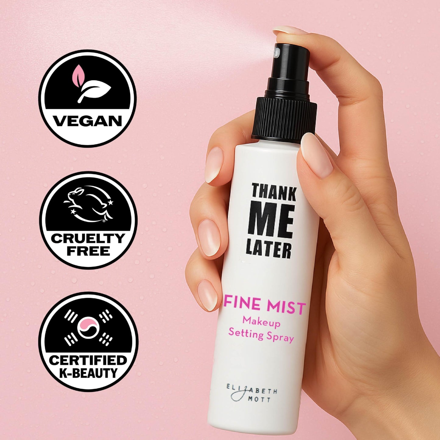 Elizabeth Mott Thank Me Later 3-in-1 Dewy Makeup Setting Spray, Hydrating & Long-Lasting Mist with Niacinamide, 95 mL