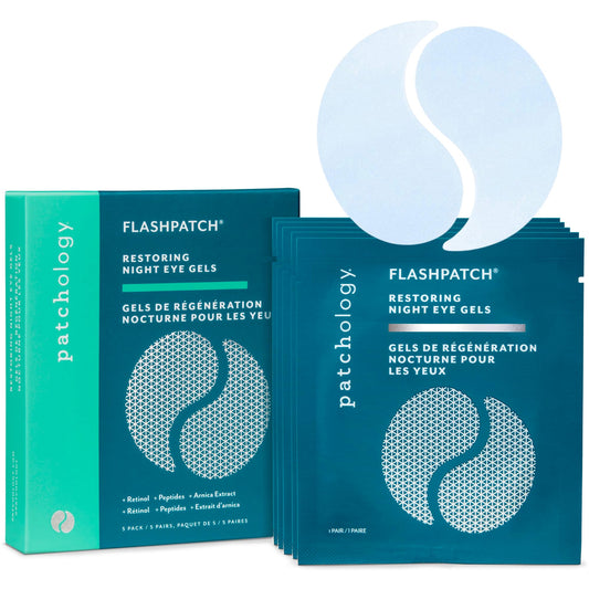 Patchology Restoring Eye Gel Patches with Retinol & Collagen - Anti-Aging Under Eye Mask for Dark Circles, Puffiness & Wrinkles, 5 Pairs