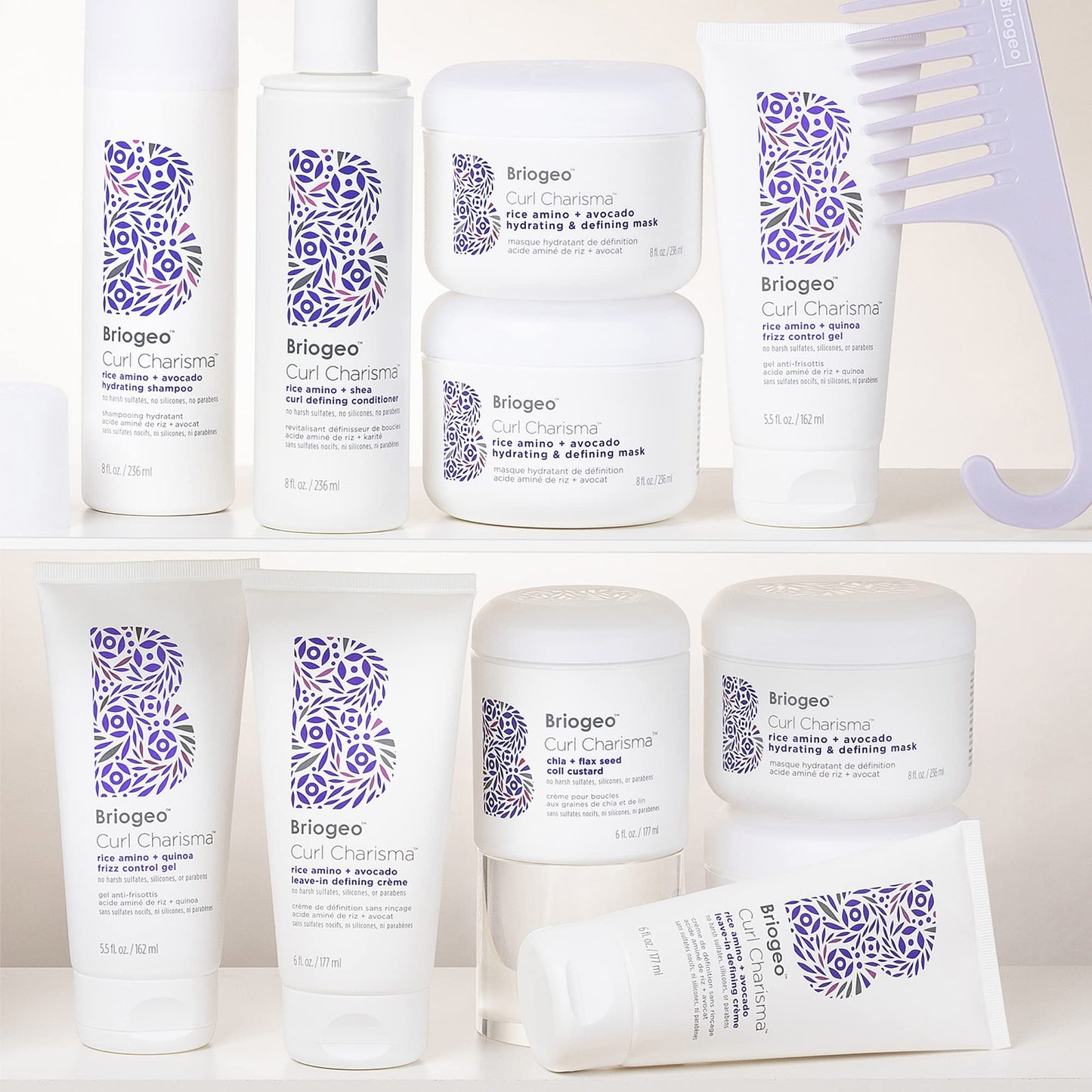 Briogeo Curl Charisma Leave-In Defining Crème with Rice Amino & Avocado – Anti-Frizz Moisturizer for Wavy, Curly & Coily Hair, Vegan, Cruelty-Free