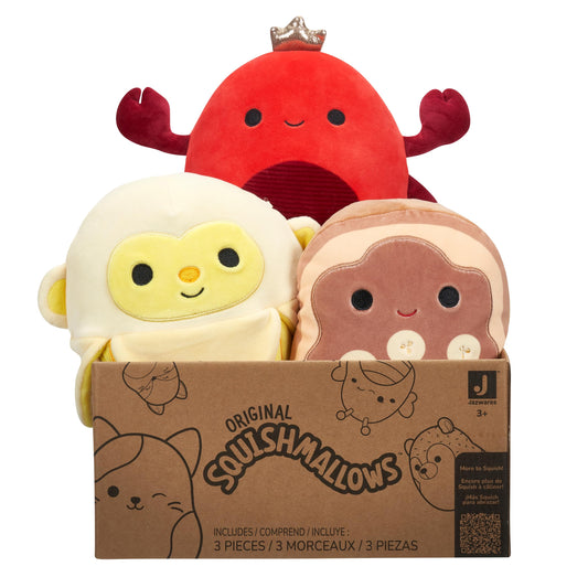 Squishmallows Original Mystery 3-Pack (8-Inch) – Official Jazwares Plush (Medium-Sized)