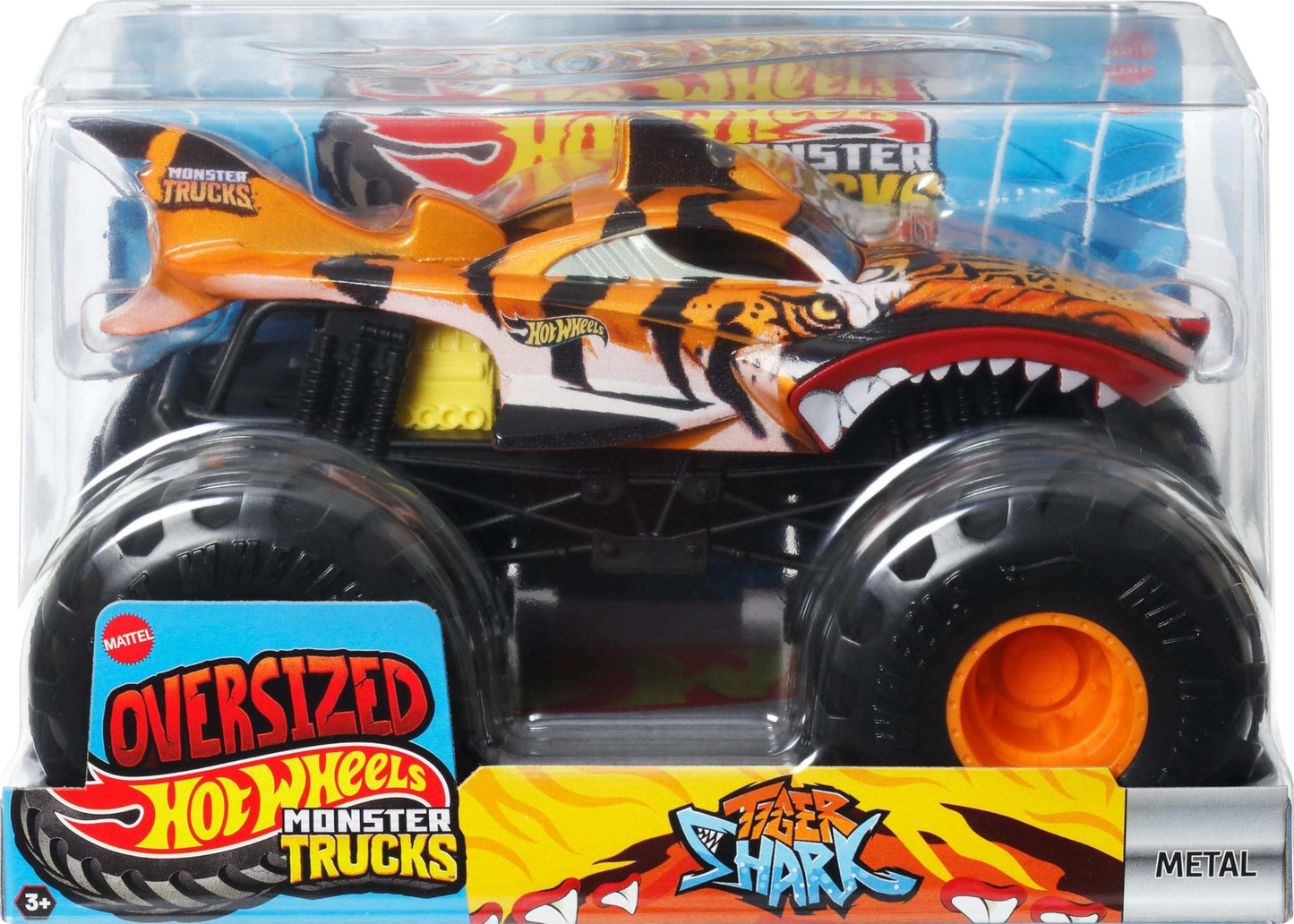 Hot Wheels Monster Trucks, Oversized Monster Truck, 1:24 Scale Die-Cast Toy Truck with Giant Wheels and Cool Designs