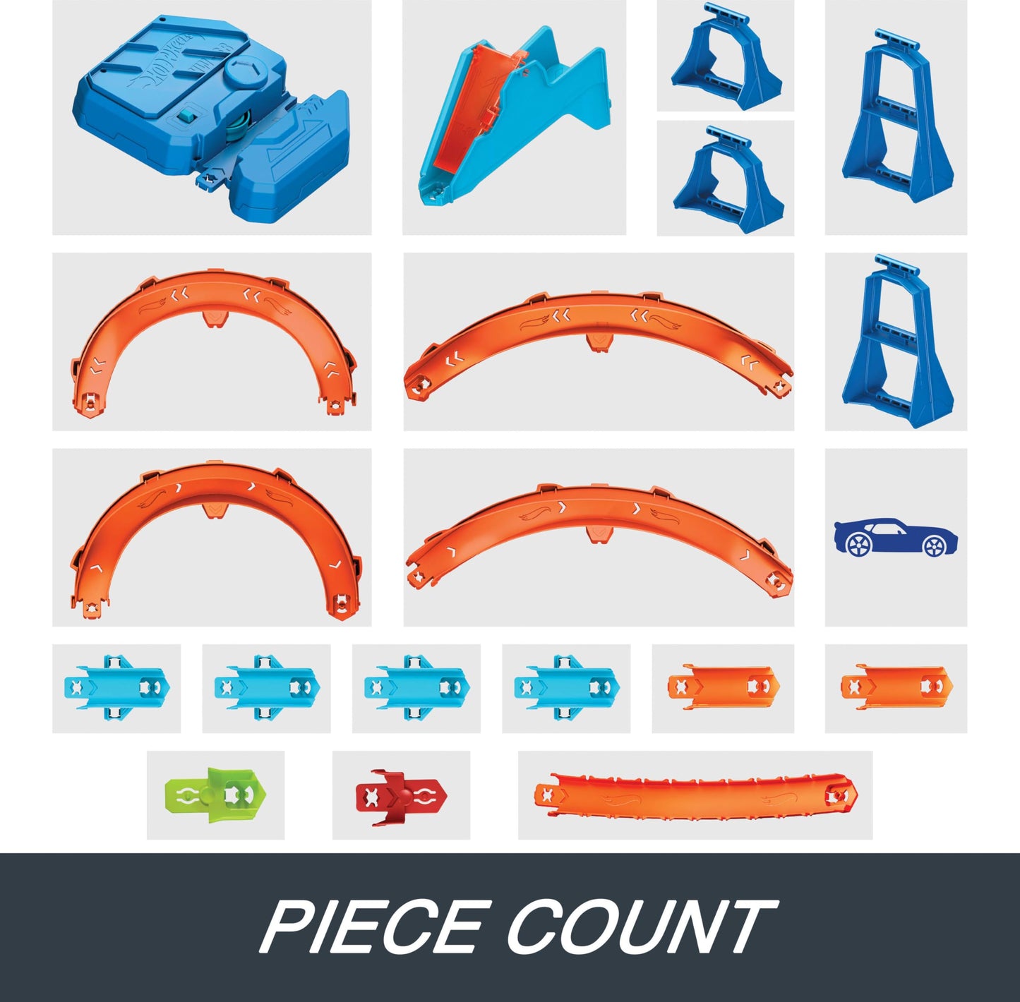 Hot Wheels Toy Car Track Set, Deluxe Building Box with Motorized Booster, 1:64 Scale Vehicle, Speed Snap Track, Boosted Jump Speedway