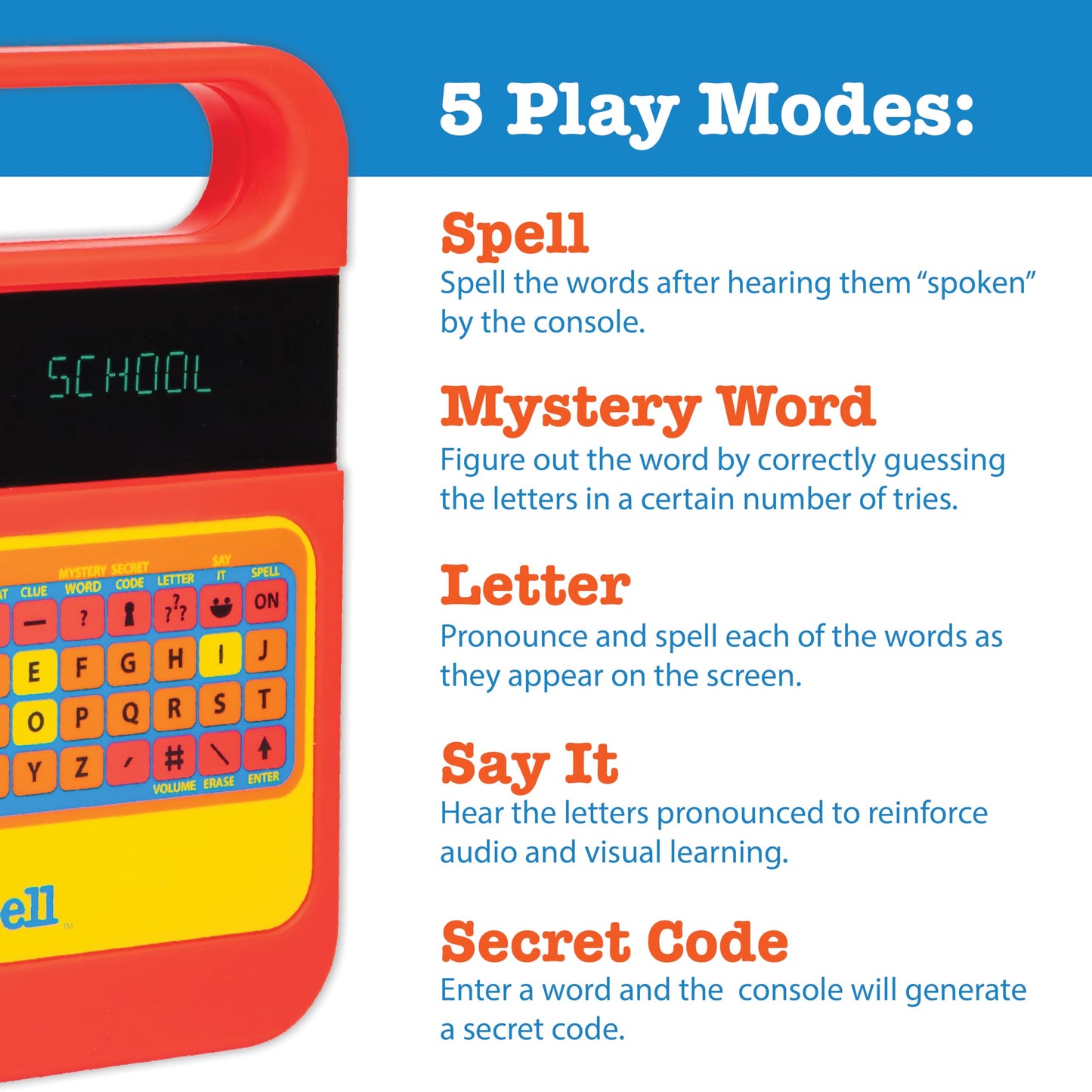 Playmonster Speak & Spell Electronic Game – Retro 80s Learning Toy, Spelling & Educational Fun for Kids, Toddlers, Ages 7+