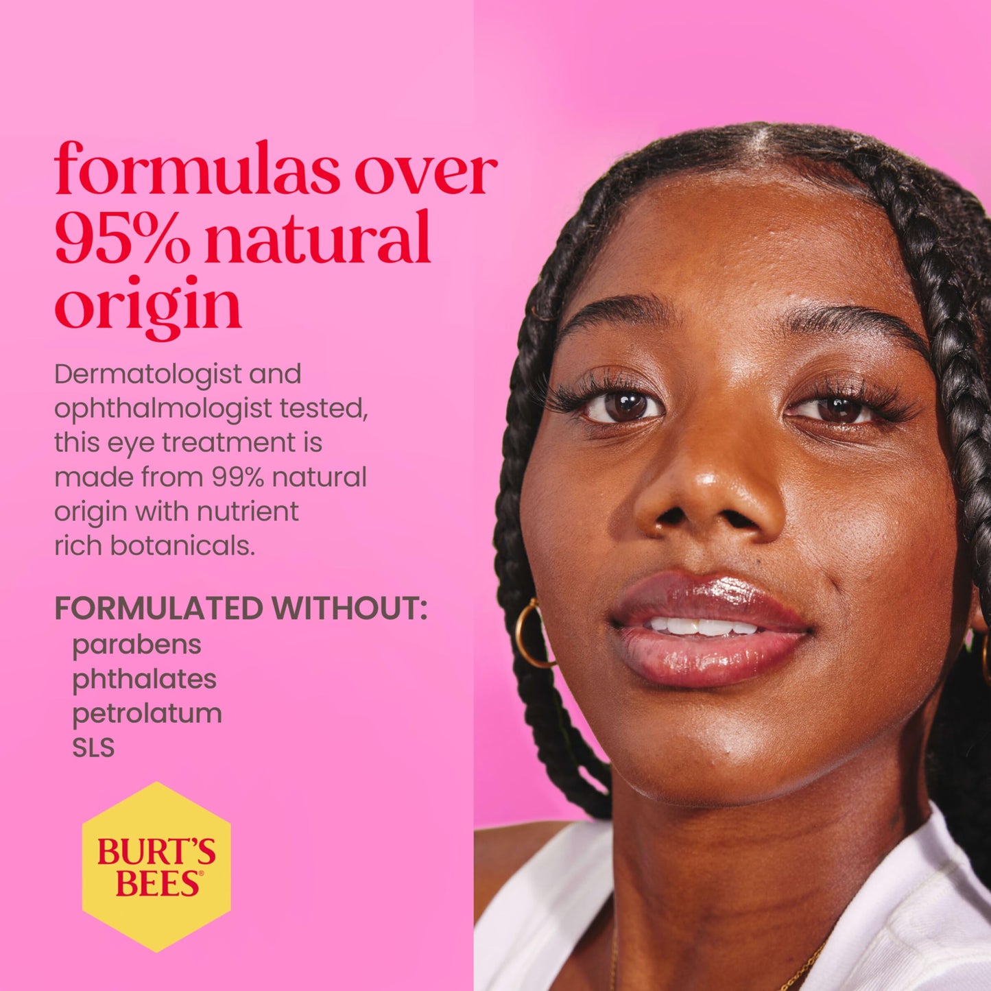 Burt's Bees Renewal Firming Eye Cream with Natural Retinol Alternative, Reduces Wrinkles, Fine Lines & Dark Circles, 99% Natural, 0.5 oz