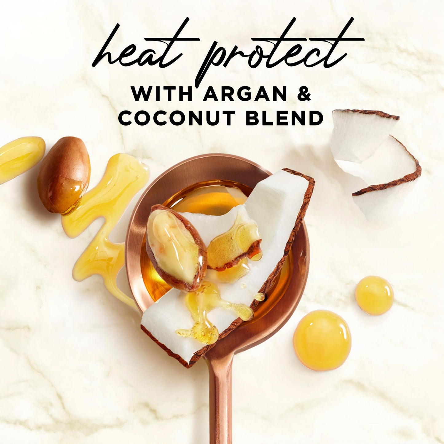 Hair Food Coconut & Argan Oil Heat Protectant Spray, 450°F Protection, Sulfate & Paraben Free, Adds Shine, Safe for All Hair Types, 6.4 Fl Oz