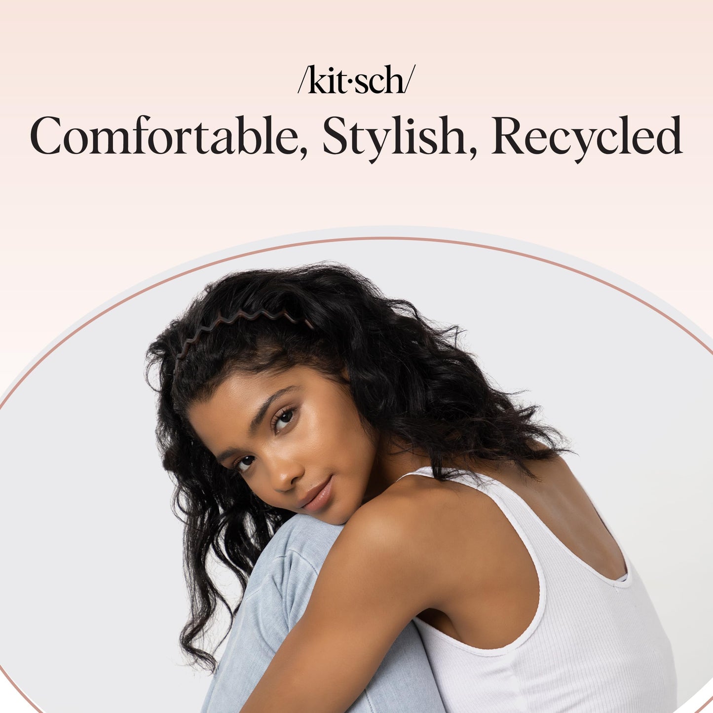 Kitsch Zig Zag Headbands for Women – Non-Slip Comb Headbands for Slicked Back Styles, Comfortable & Stylish, Tortoise & Black, 2 Pack