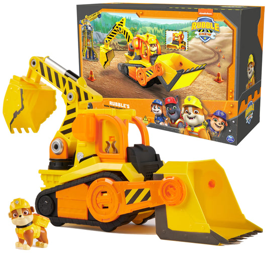 Rubble & Crew, Bark Yard Deluxe Bulldozer Construction Truck Toy with Lights, Sounds & Rubble Action Figure, Kids Toys for Boys & Girls Ages 3+