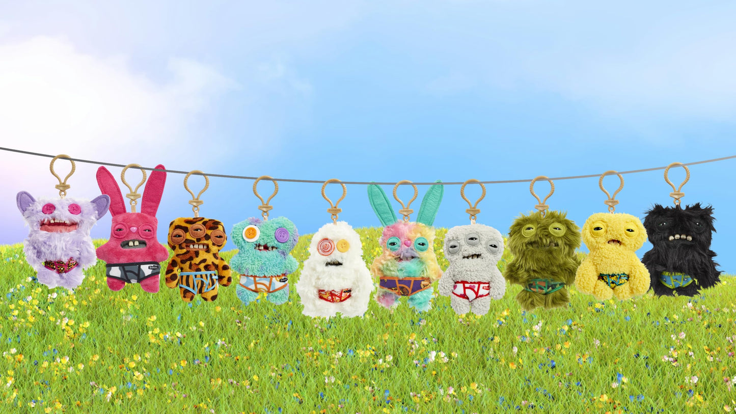 Fuggler Key Rings Series 4 by ZURU Funny Ugly Monster, Plush, Collectible, Toy (3 Pack)