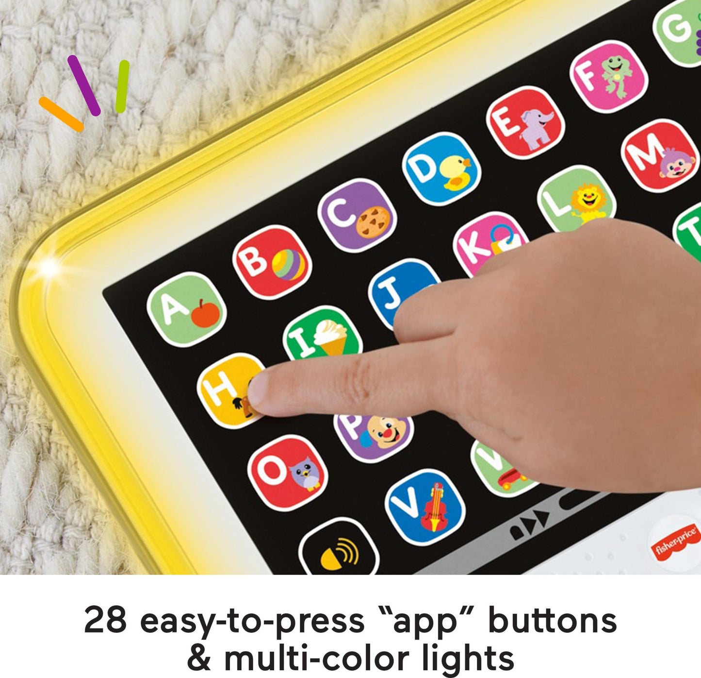 Fisher-Price Toddler Learning Toy Laugh & Learn Smart Stages Tablet Pretend Computer with Music & Lights for Kids Ages 1+ Years