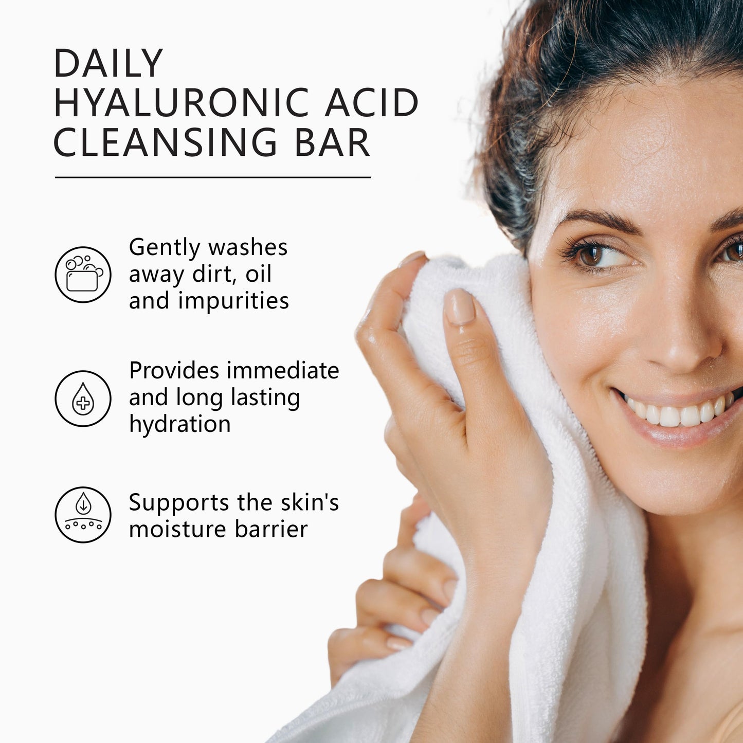 Asterwood Hyaluronic Acid Face Soap - Hydrating, Collagen-Boosting, Plumping & Soothing, Fragrance-Free, Sensitive Skin Friendly, 3.5 oz