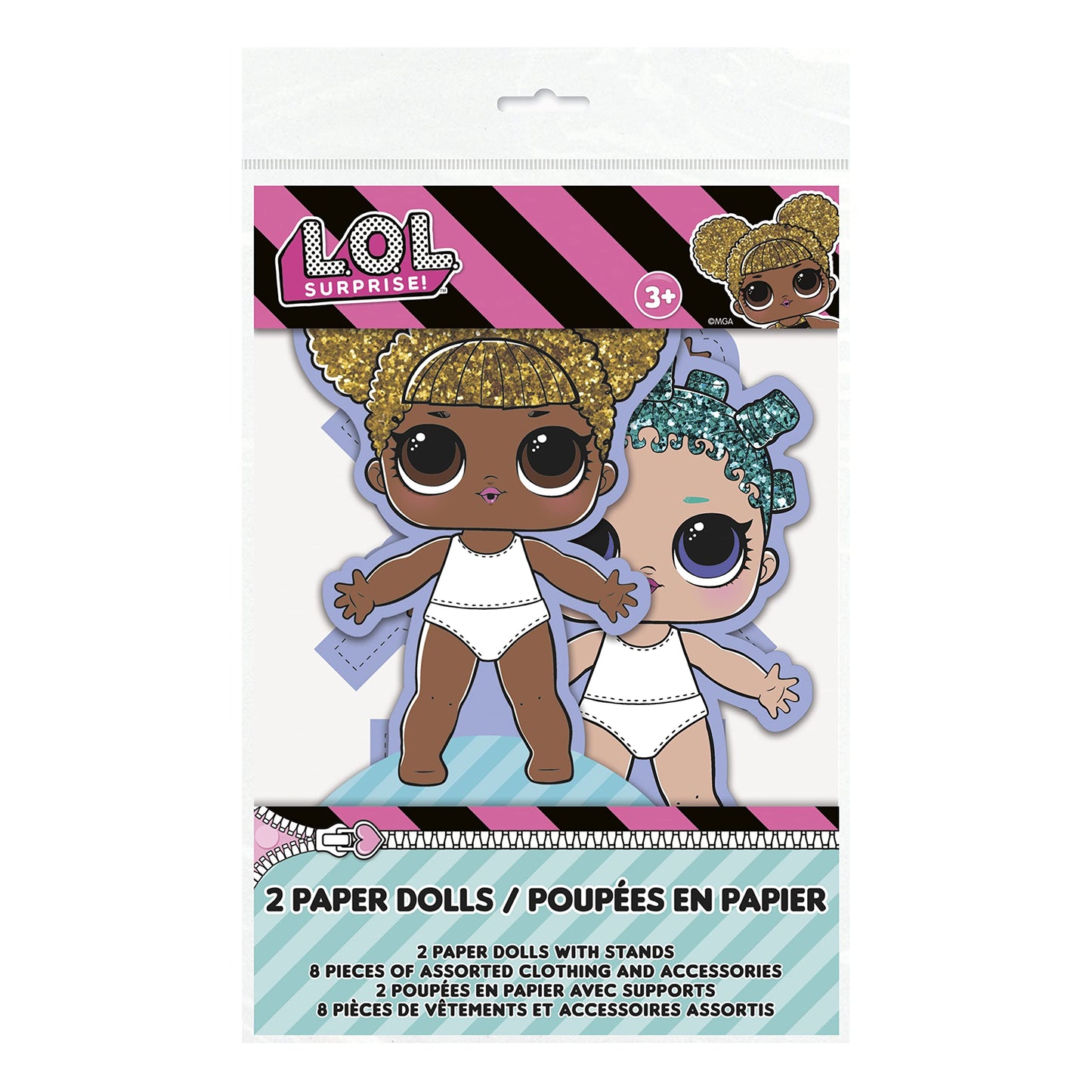 Multicolor LOL Surprise Paper Dolls - 2 Count | Disposable Fun, Perfect for Creative Play & Party Favors
