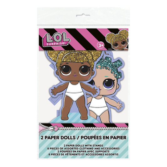 Multicolor LOL Surprise Paper Dolls - 2 Count | Disposable Fun, Perfect for Creative Play & Party Favors