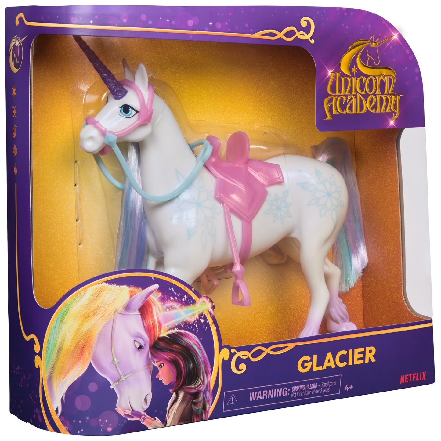 Unicorn Academy, Glacier with 2 Riding Accessories, 11”, Compatible with Layla, Dolls & Unicorn Toys for Girls Ages 4 and up