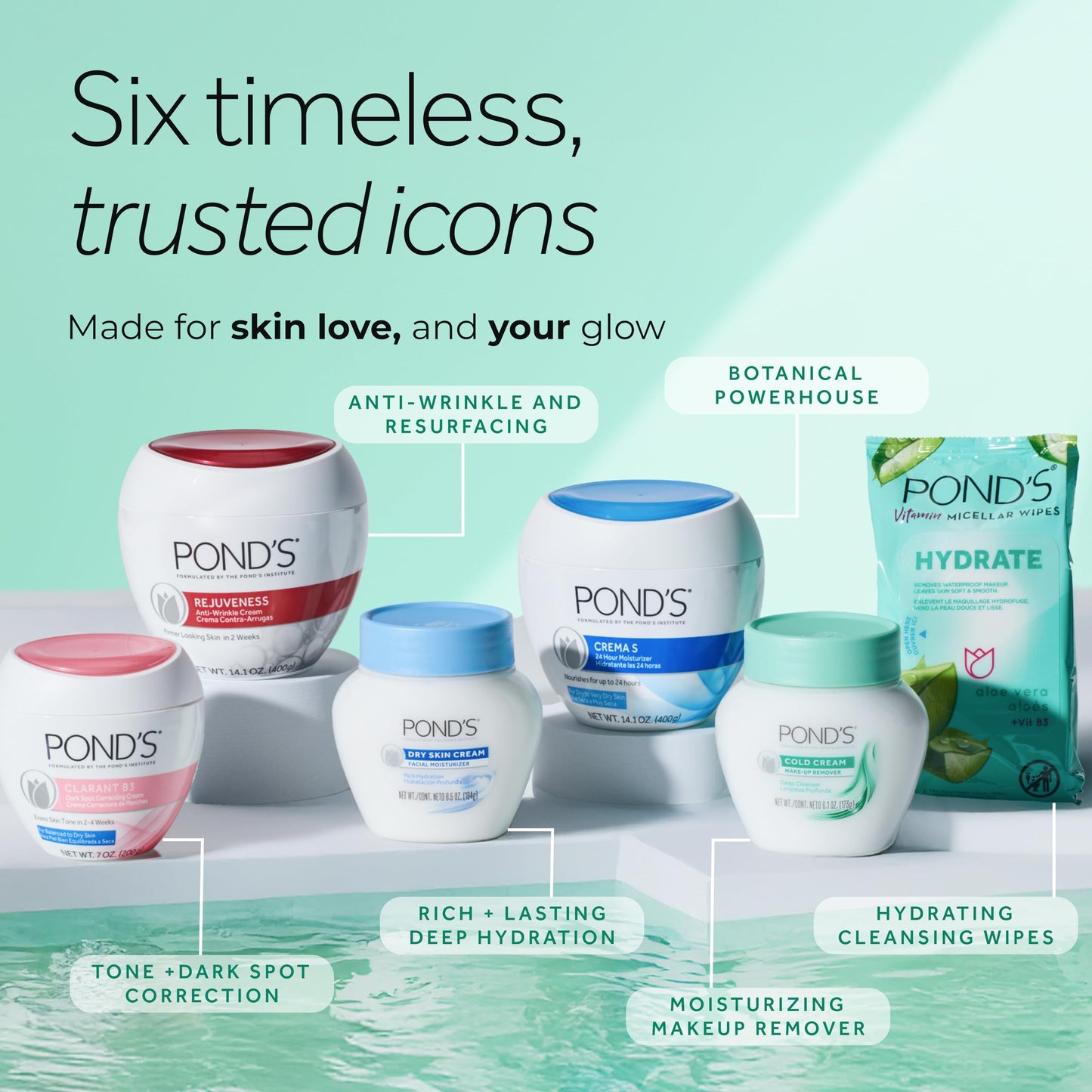 Pond's Vitamin Micellar Wipes For Dry Skin Hydrate Aloe Vera Removes Waterproof Makeup 25 Wipes