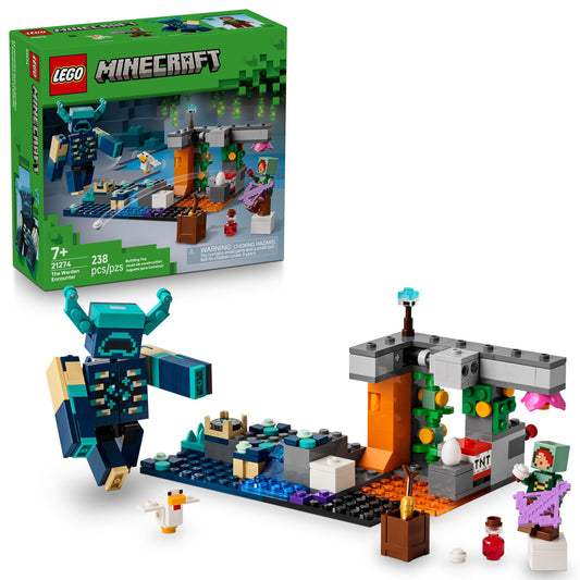 LEGO Minecraft The Warden Encounter 21274 - Building Set with Silent Ranger Minifigure, Kids Toy & Christmas Stocking Stuffer, Ages 7+