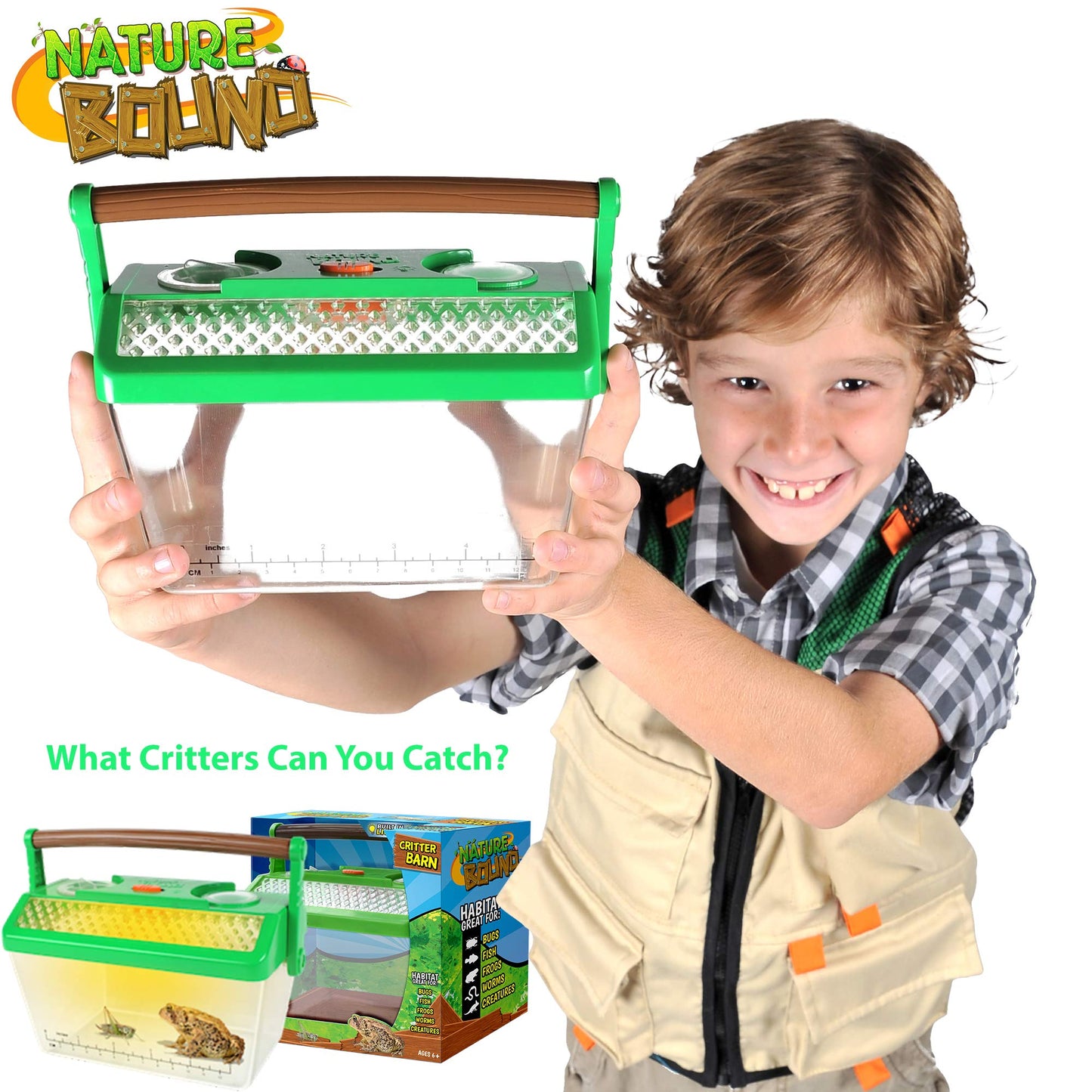 Nature Bound Bug Catcher Critter Barn | STEM Insect Exploration Kit for Kids 3+ | Outdoor & Indoor Bug Collecting with Light