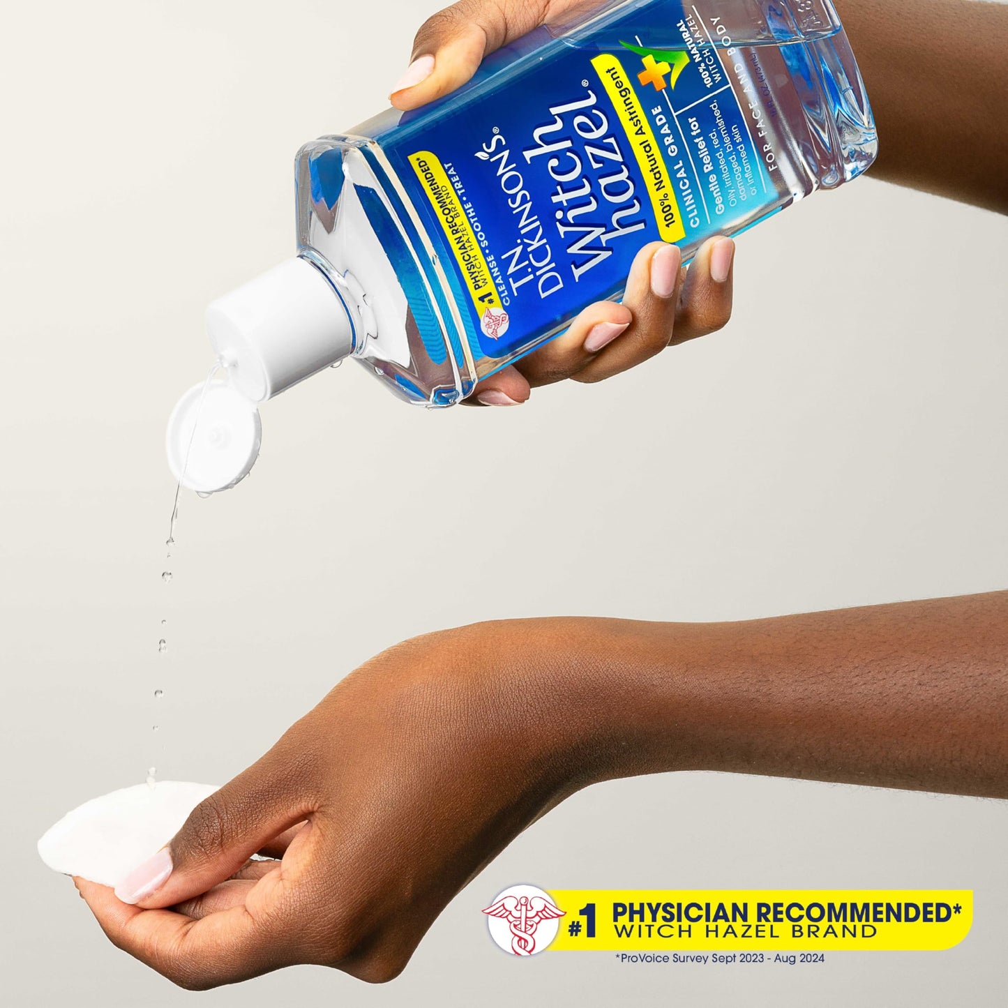 T.N. Dickinson's Witch Hazel 100% Natural Astringent, Fragrance-Free, Cleanses & Soothes Face & Body, Clinical Grade, 8 fl oz