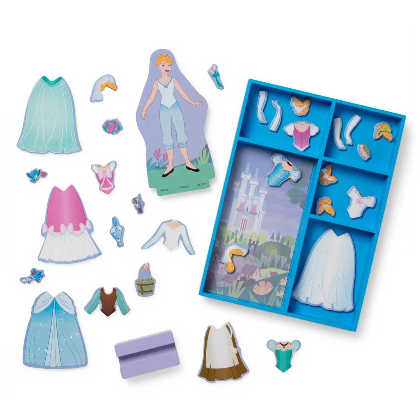 Melissa & Doug Disney Princess Cinderella Magnetic Dress-Up Wooden Doll Pretend Play Set (30+ pcs)