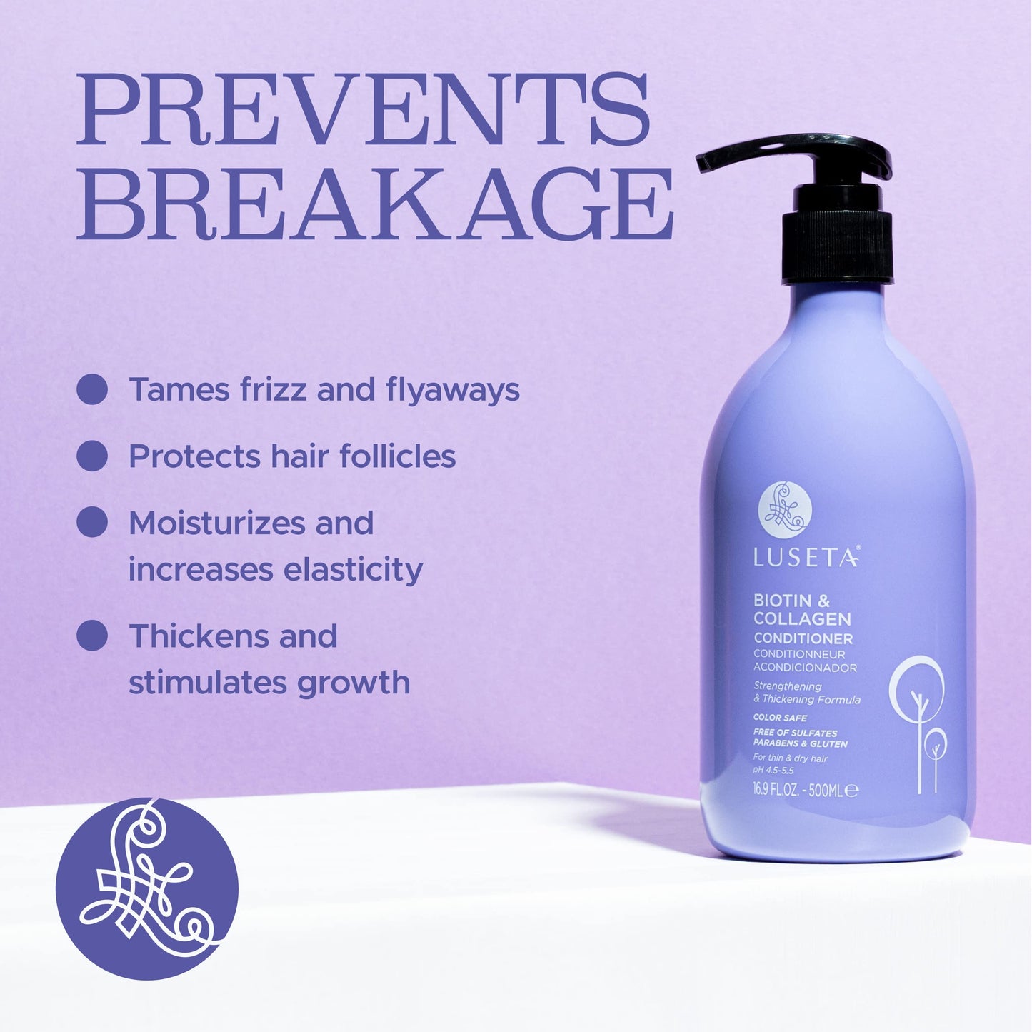 Luseta Biotin & Collagen Conditioner 16.9oz | Thickening Hair Conditioner for Hair Growth | Argan Oil Repair for Dry, Damaged Hair | Sulfate & Paraben Free