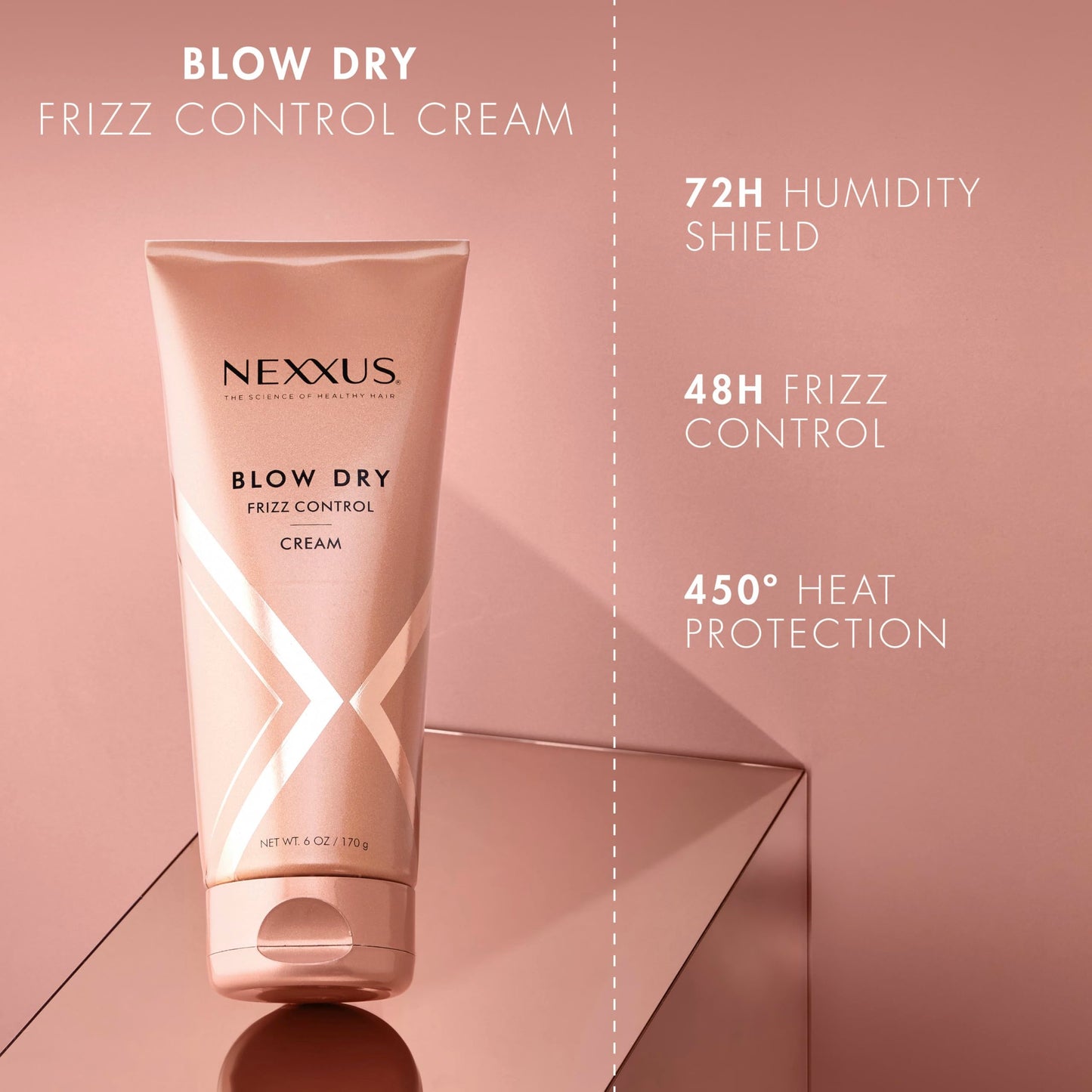 Nexxus Blow Dry Cream Frizz Control for Weightless Style & Volume, with StyleProtect Technology 6 oz