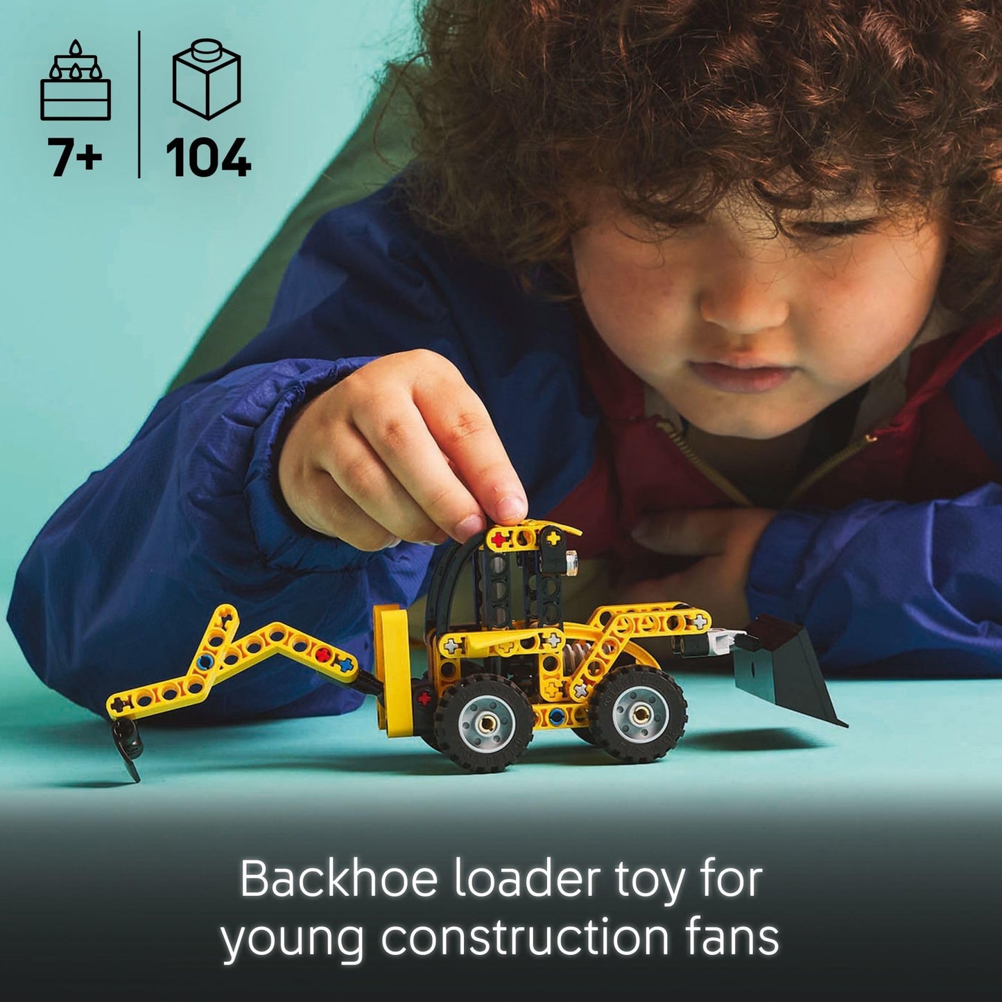 LEGO Technic Backhoe Loader 42197 – Construction Building Set for Kids 7+, Usable Scoop & Digger, Educational Birthday Gift