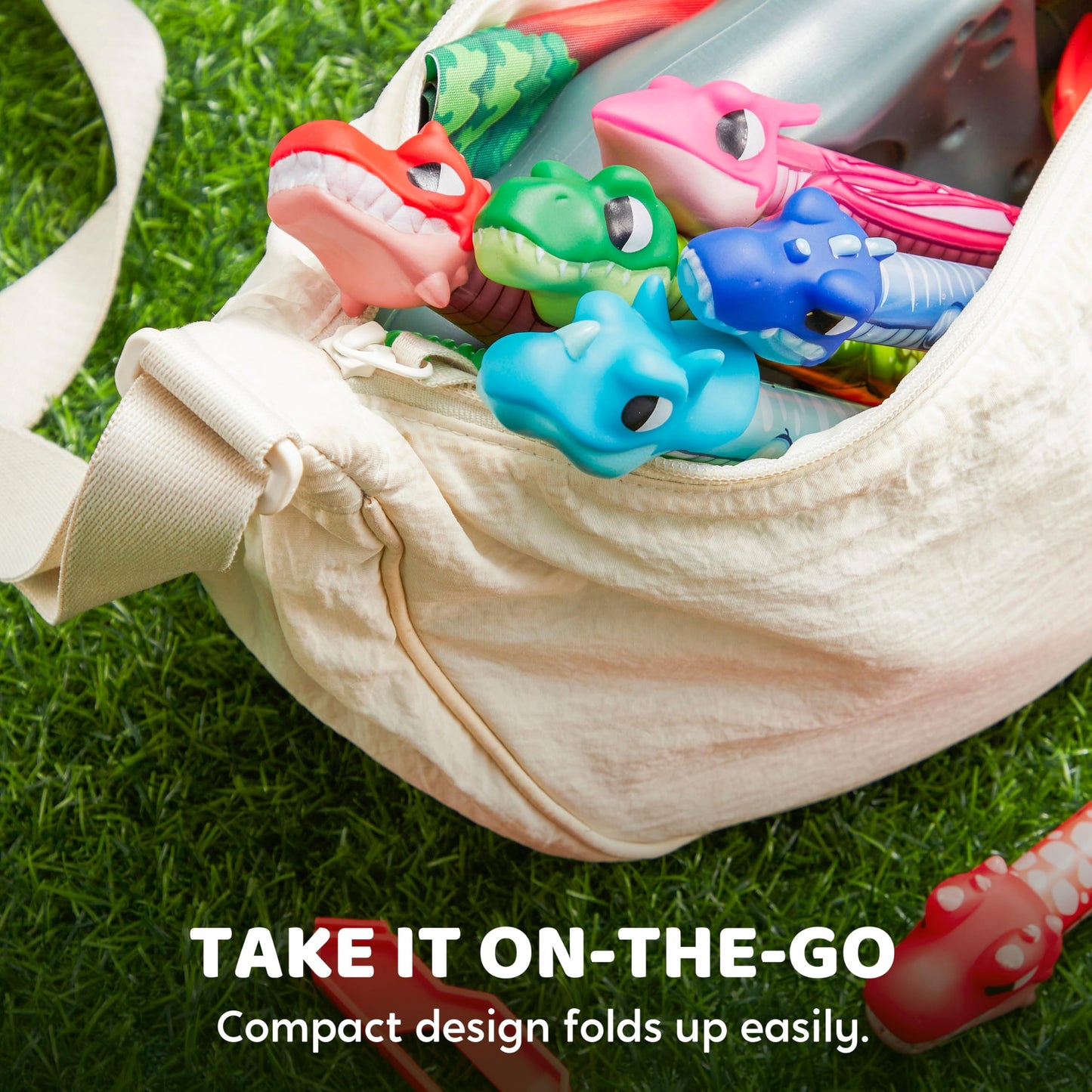 JOYIN Dinosaur Foam Rocket Launcher Toy for Kids – 6 Dino Rockets, Launches Up to 100 ft, Fun Gift for Boys 3-8, Birthday & Family Play