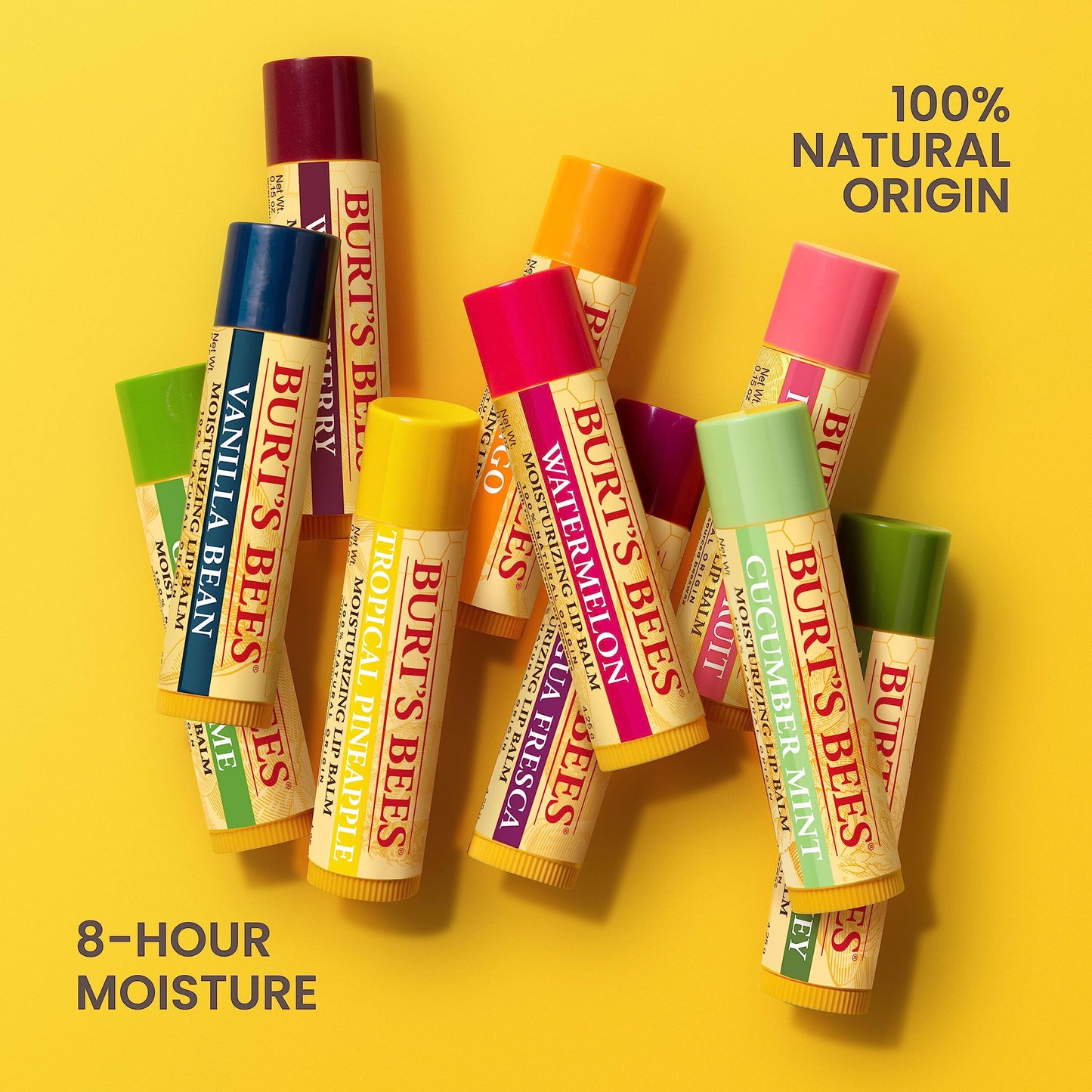 Burt’s Bees Original Beeswax Lip Balm – Natural Lip Moisturizer with Responsibly Sourced Beeswax, Tint-Free Conditioning Treatment, 4 Pack, 0.15 oz Each