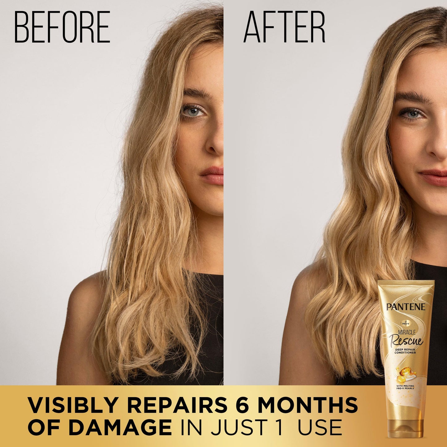 Pantene Miracle Rescue Deep Conditioner with Melting Pro-V Pearls - For Dry, Damaged, or Color-Treated Hair - Intense Moisture & Repair - 8.0 Oz