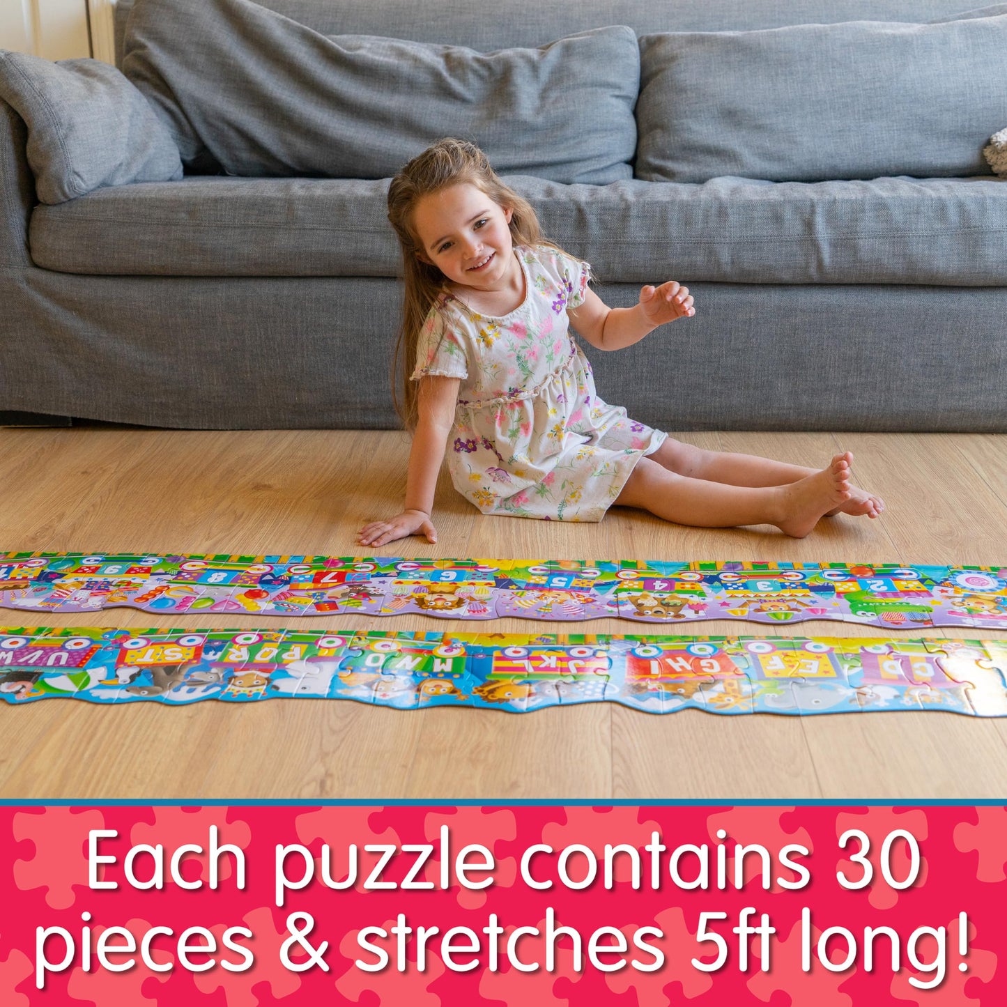 The Learning Journey: Puzzle Doubles - Giant ABC & 123 Train Floor Puzzles - Large Floor Puzzles For Kids Ages 3-5 - Award Winning Toys
