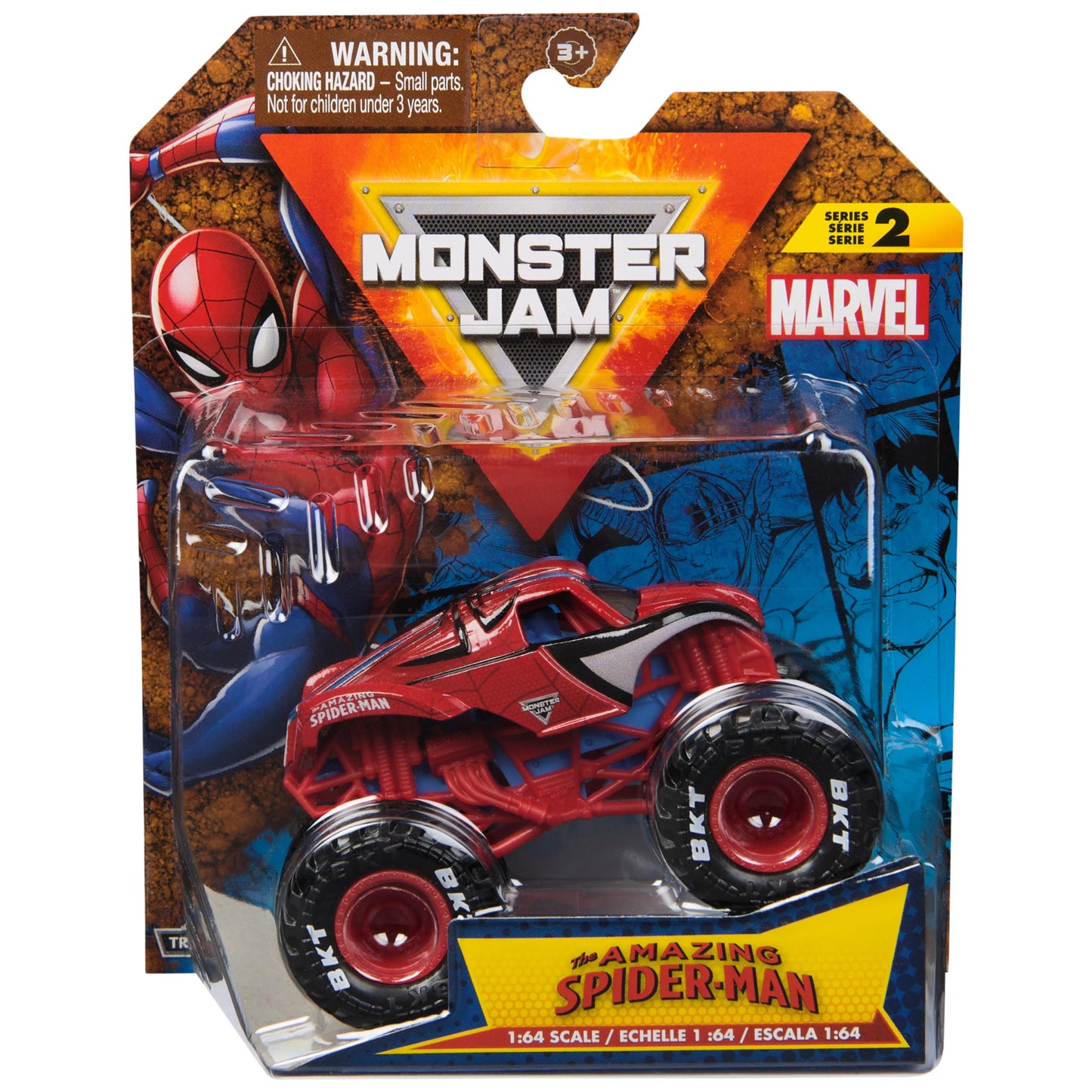 Monster Jam, Marvel Official Spider-Man Monster Truck, Die-Cast Vehicle, 1:64 Scale, Super Hero Kids Toys for Boys Ages 3 and up