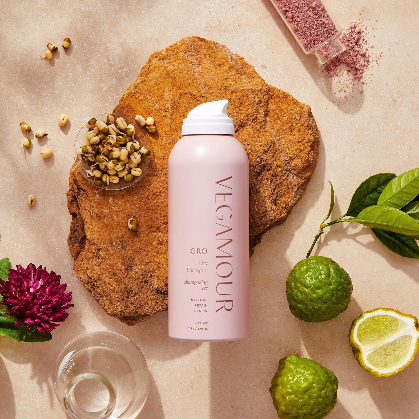 VEGAMOUR GRO Volumizing Dry Shampoo Spray – Refreshes Hair, Adds Lift & Fullness, Benzene-Free, Natural Citrus Scent, 3.95 oz