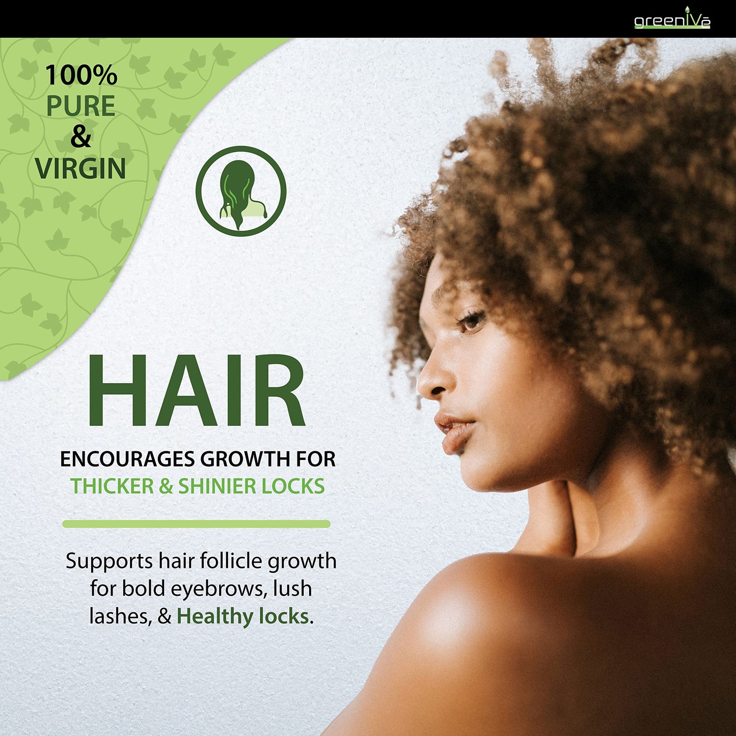 GreenIVe Castor Oil 100% Pure 4 fl oz Bottle Cold Pressed, Hexane Free, Eyelash and Eyebrow Growth Serum, Skin Moisturizer Detox and Wraps