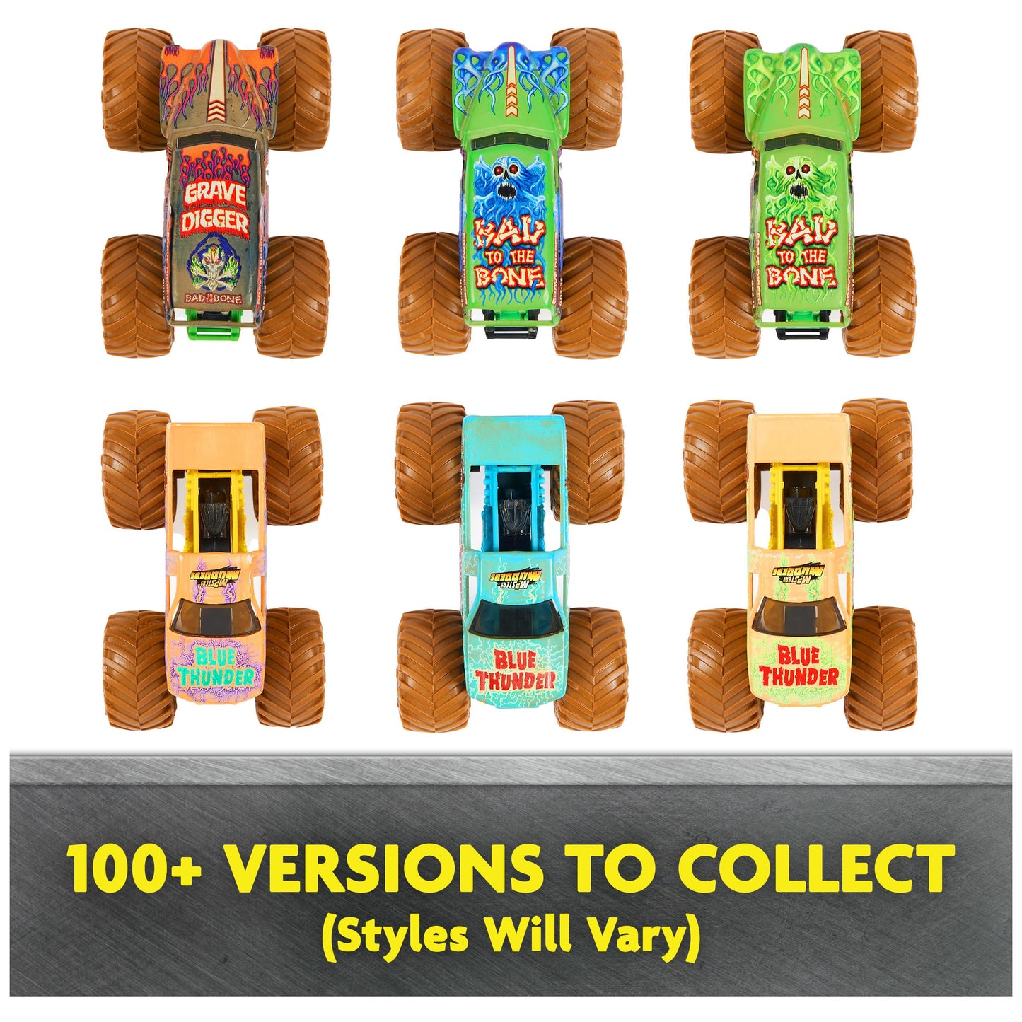 Monster Jam, Mystery Mudders 2-Pack Monster Trucks, Official 1:64 Die-Cast Vehicles, Wash to Reveal (Styles Will Vary), Kids Toys for Boys 3 and Up