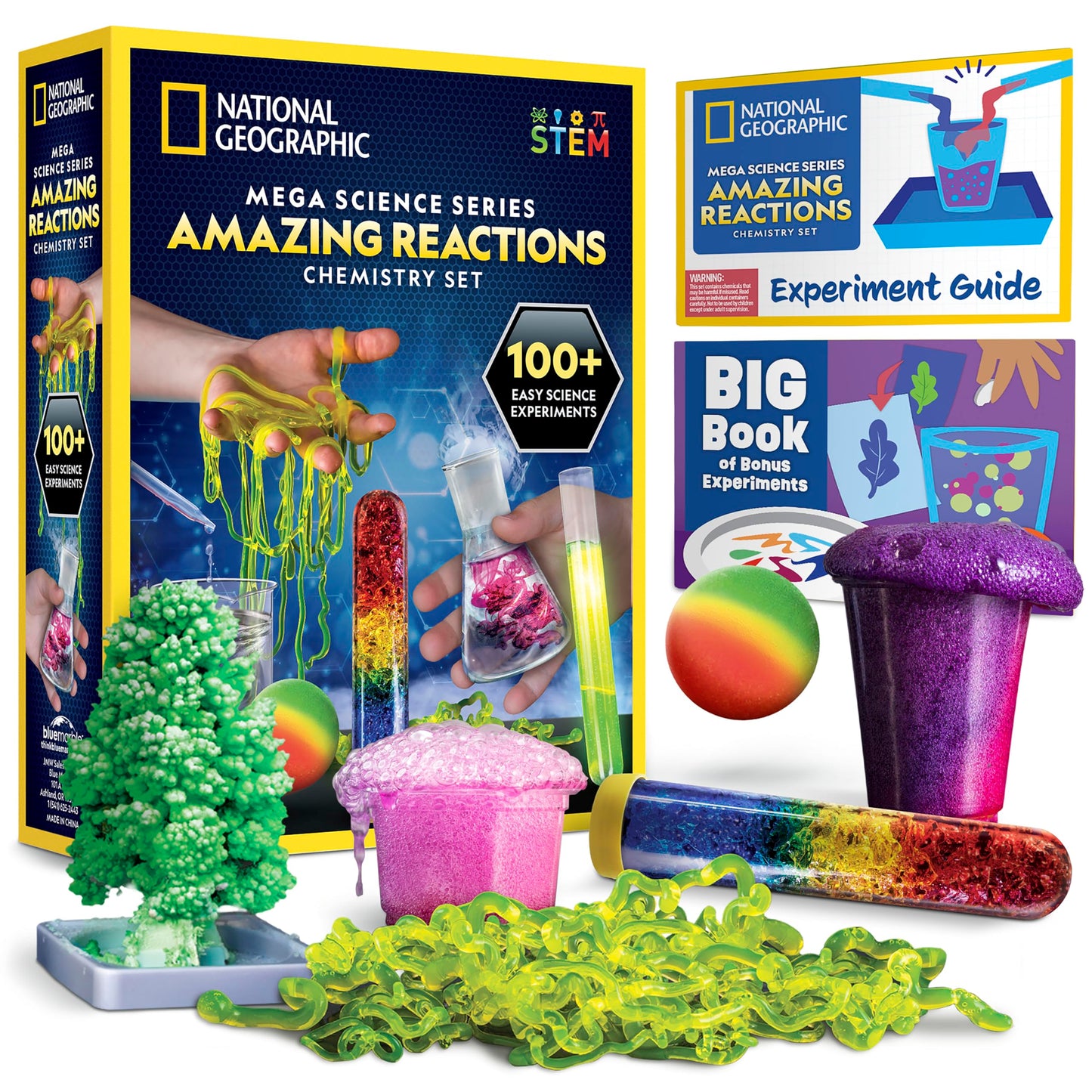 National Geographic Amazing Chemistry Set – 45 STEM Experiments Including Crystal Growing & Reactions | Kids Science Kit, Amazon Exclusive
