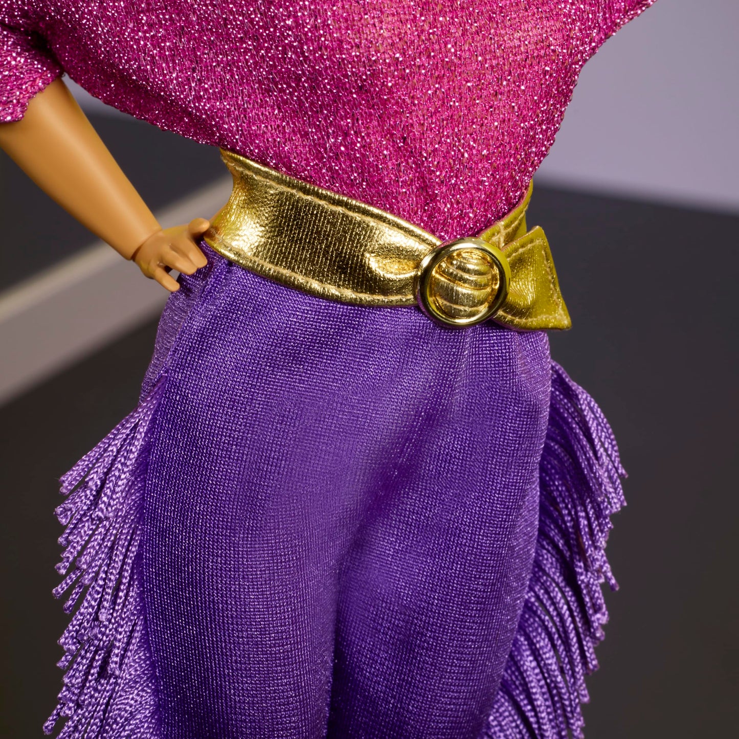 Barbie Signature Doll, Debbie Allen Tribute Collection Posable Doll with Off-Shoulder Top, Gold Belt, and Purple Fringe Pants with Leg Warmers