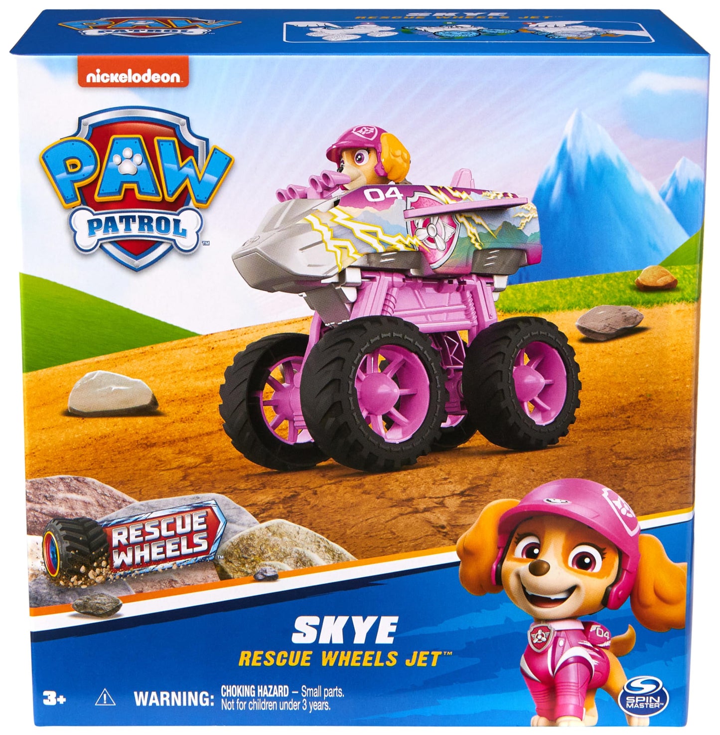 Paw Patrol: Rescue Wheels Skye’s Jet, Toy Truck with Transformation into Jet-Mode and Collectible Action Figure, Kids Toys for Boys & Girls Ages 3+