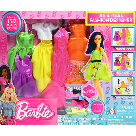 Barbie Be a Real Fashion Designer Neon Edition – DIY Dress-Up Kit with Neon Fabrics & Accessories for Creative Girls 6+