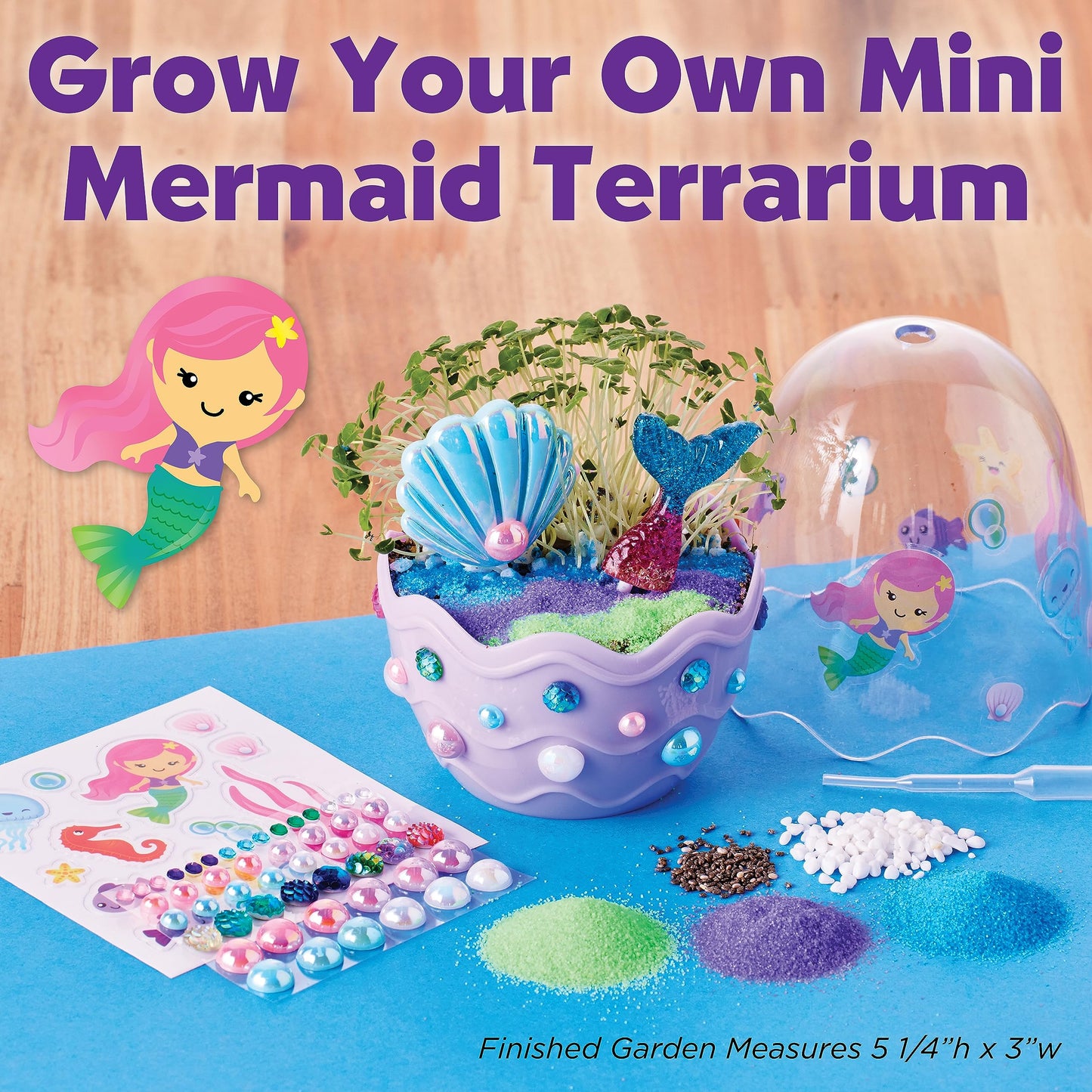 Creativity for Kids Mini Garden: Mermaid Terrarium Kit - Mermaid Gifts for Girls, Crafts and Toys, Stocking Stuffers for Kids (Ages 6+)