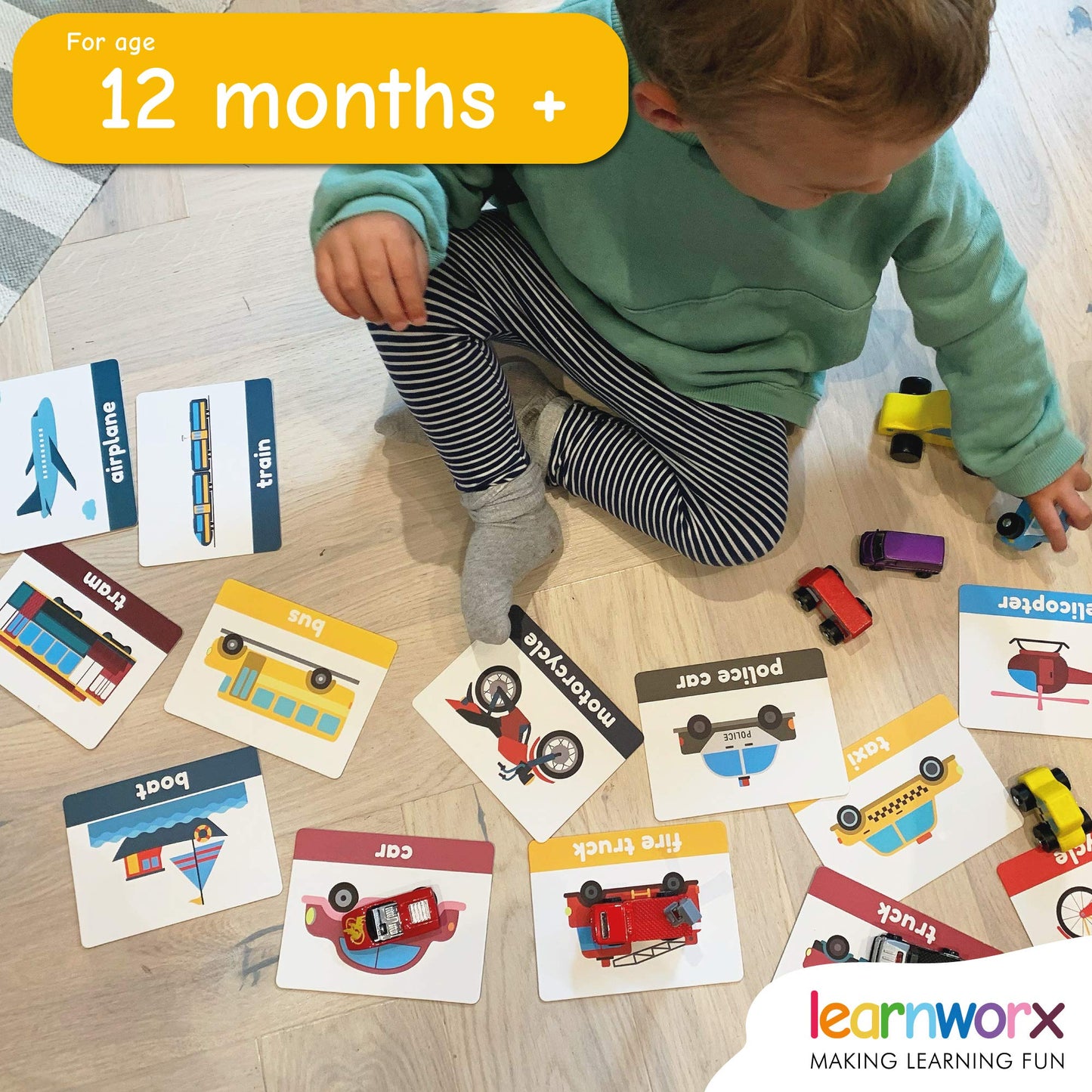 LearnWorx 101 Baby Flash Cards for Toddlers 1-3 | First Words, Numbers & Objects | Award-Winning Learning & Speech Development Toys