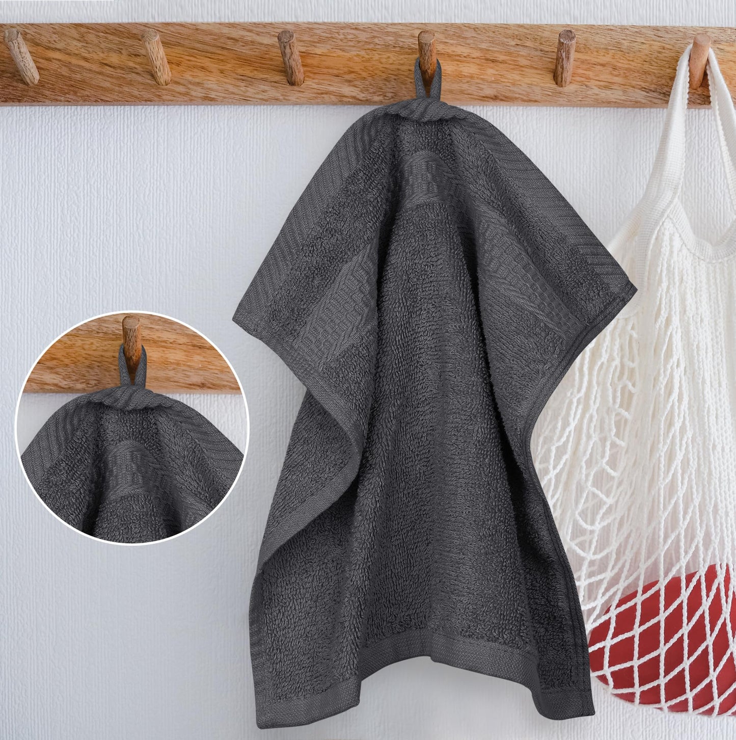 Utopia Towels 12-Pack Premium Washcloths, 12x12 in, 100% Cotton Ring Spun, Soft & Highly Absorbent for Bathroom, Spa, Gym & Face, Grey