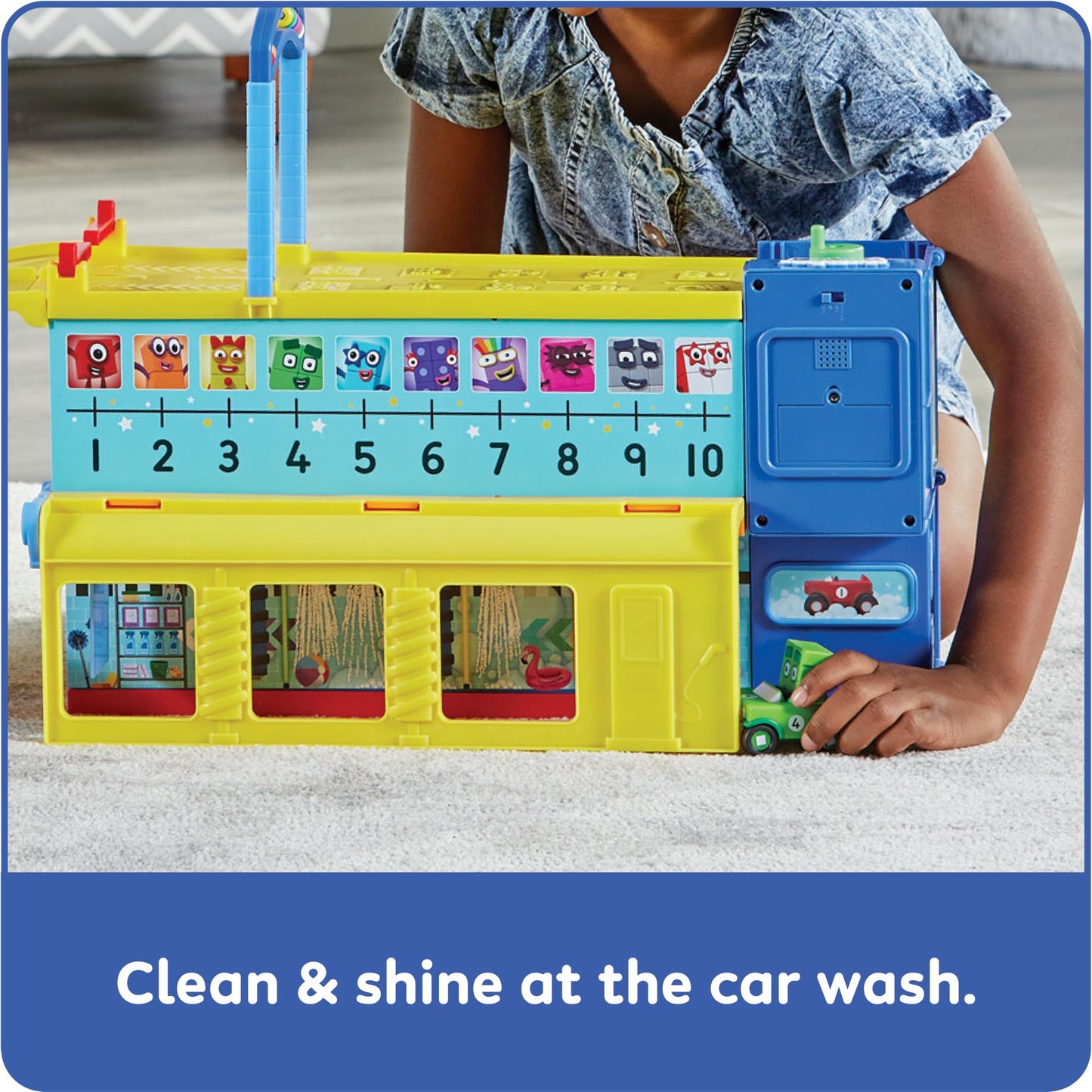 hand2mind Counting Car Garage Toy Set – Race Track & Parking Garage for Preschoolers, Numbers Learning, Pretend Play, Kids Birthday Gift